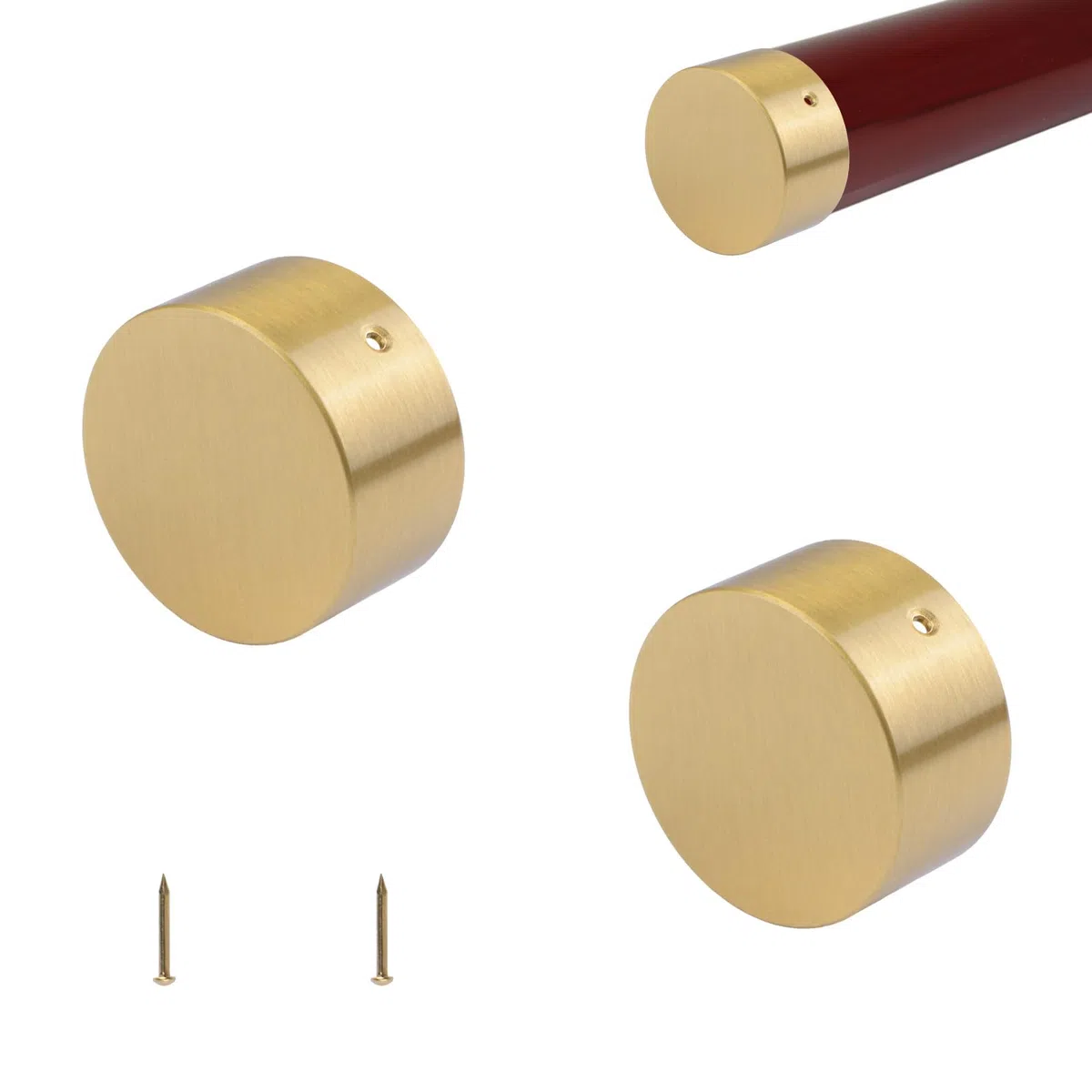 2 pezzi tappi terminali per corrimano, gradini scale copertura rotonda per corrimano tappi per tubi in ottone raccordi durevoli per corrimano per 37mm/1,46 pollici