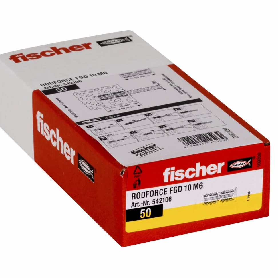 Fischer Rodforce Fgd 10 M6 - Tasselli filettati, 50 pezzi