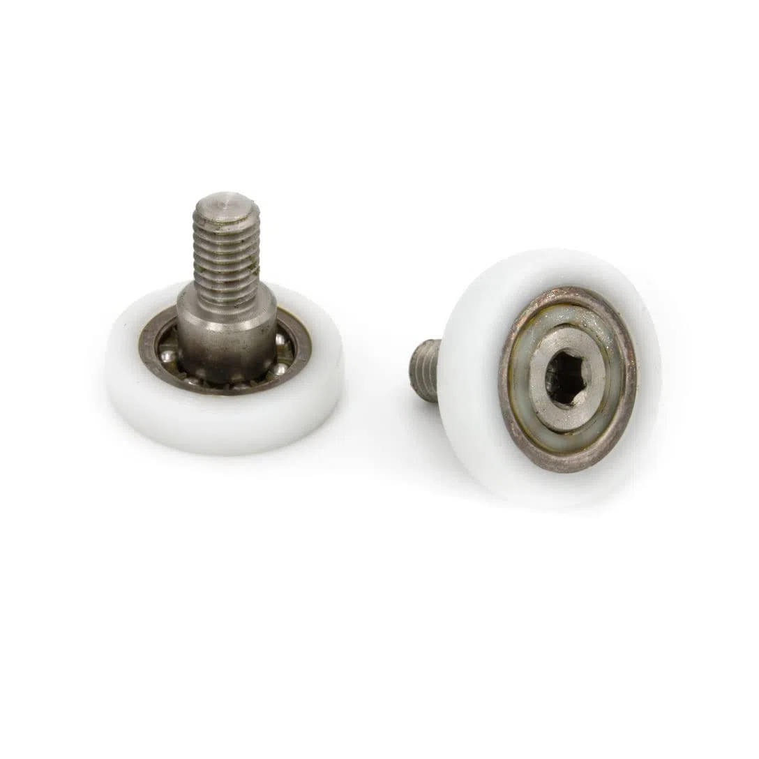 Cuscinetti Box Doccia VR - Kit 2 PEZZI Ricambio per Ante Doccia Scorrevoli Diametro 22 Dimensioni 22×4,7×19,4 filetto M6 Broccia post. CH4 Profilo Tondo