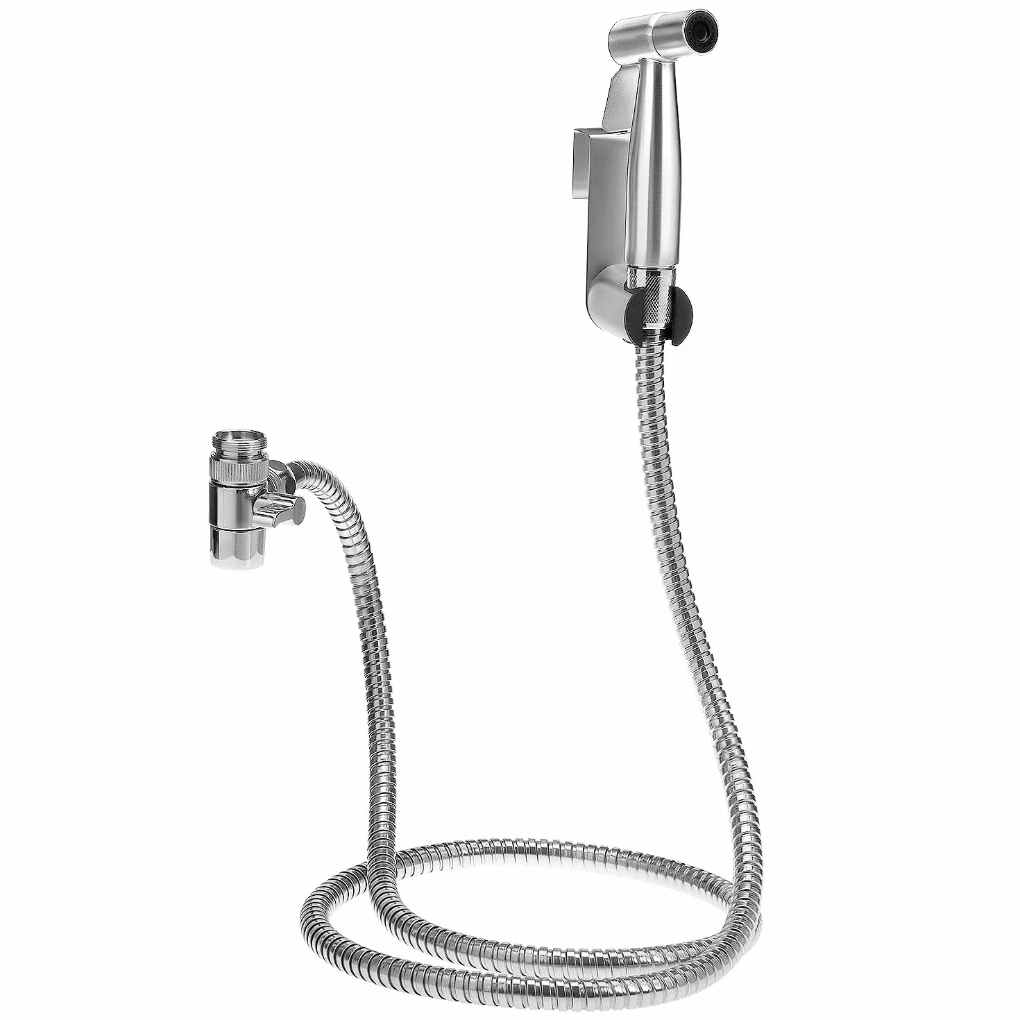 QWORK® Bidet Kit Doccetta in Acciaio Inossidabile 304 - Spruzzatore per WC con Deviatore a 2 Vie