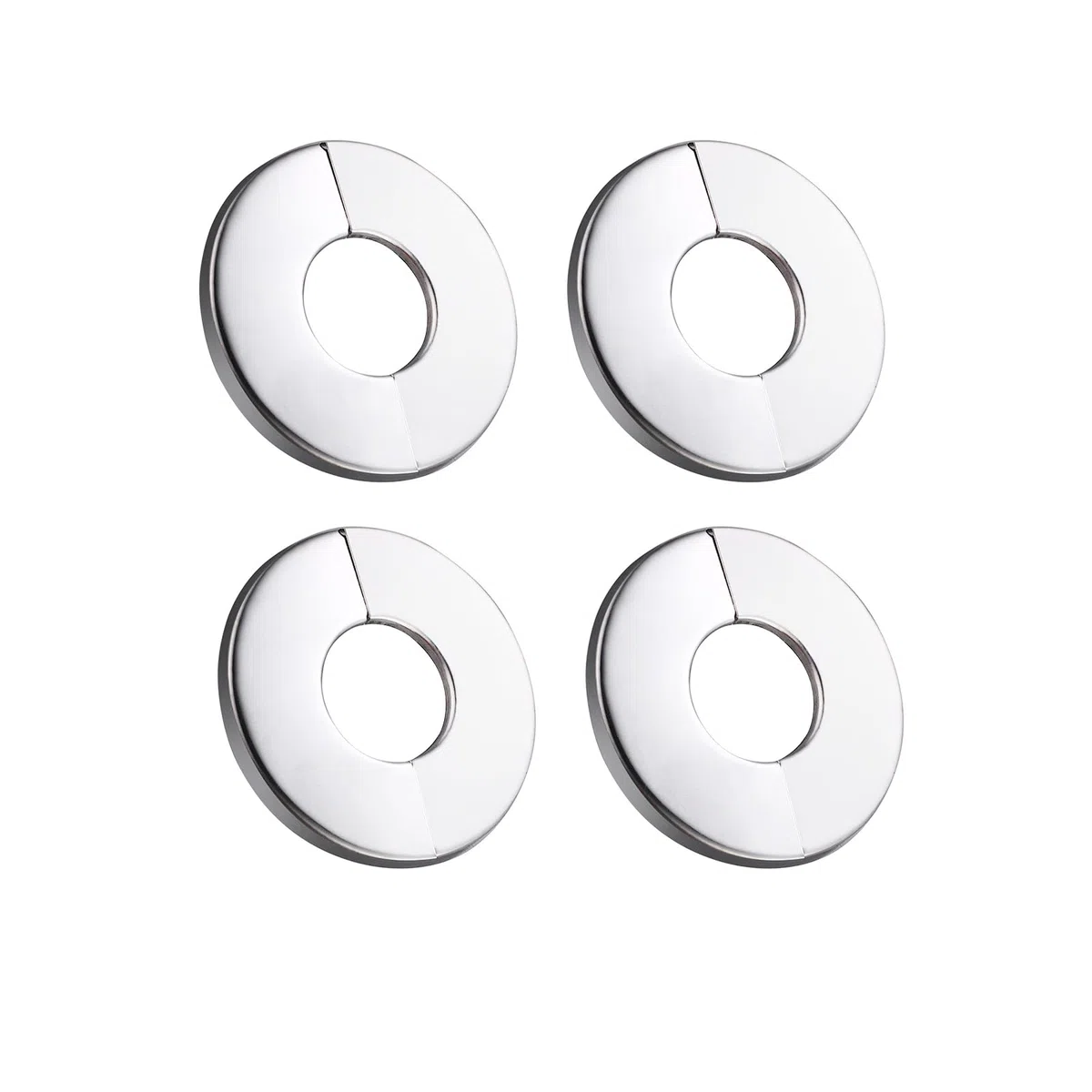 Set di 4 rosette di copertura per tubi in acciaio inossidabile, 24 mm, diametro coperture di montaggio per rubinetto, radiatore, cucina, bagno, protezione per foratura a parete
