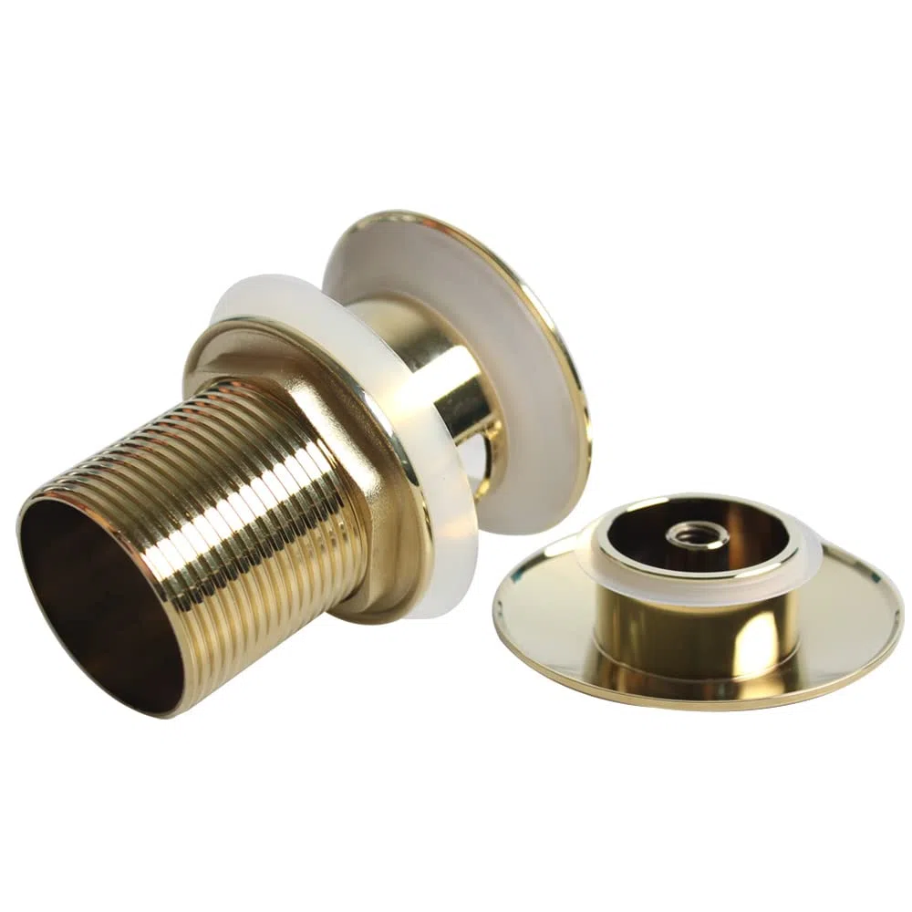 Talea XJ419C004 - Raccordo di scarico universale placcato oro con troppopieno, valvola di scarico universale per lavello con troppopieno