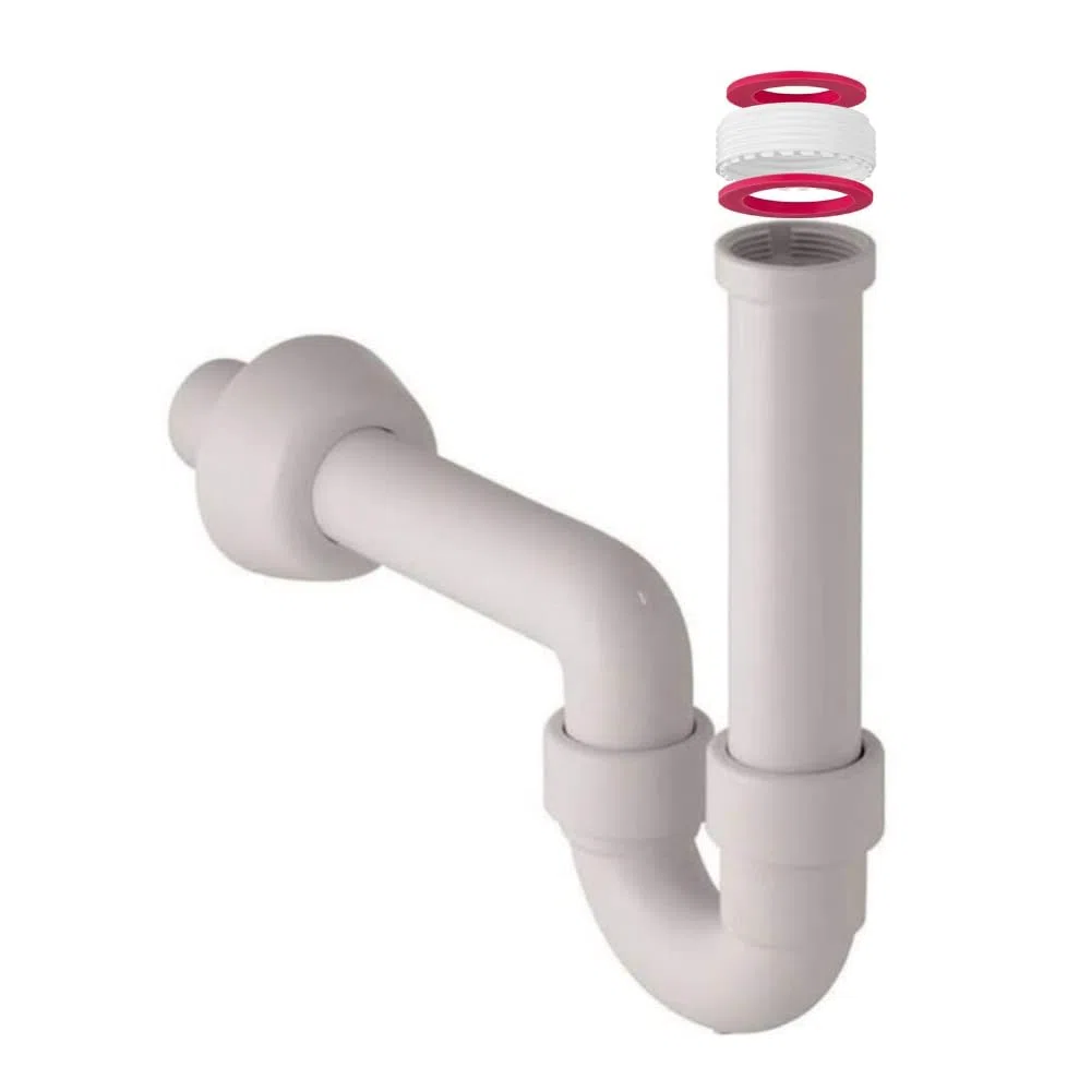 Schläfer 439503 | Sifone Scarico a S per Lavandino Bagno, Cucina e Lavanderia, Tubo dal Diametro 40mm, Attacco Universale 1 1/2" e 1 1/4"
