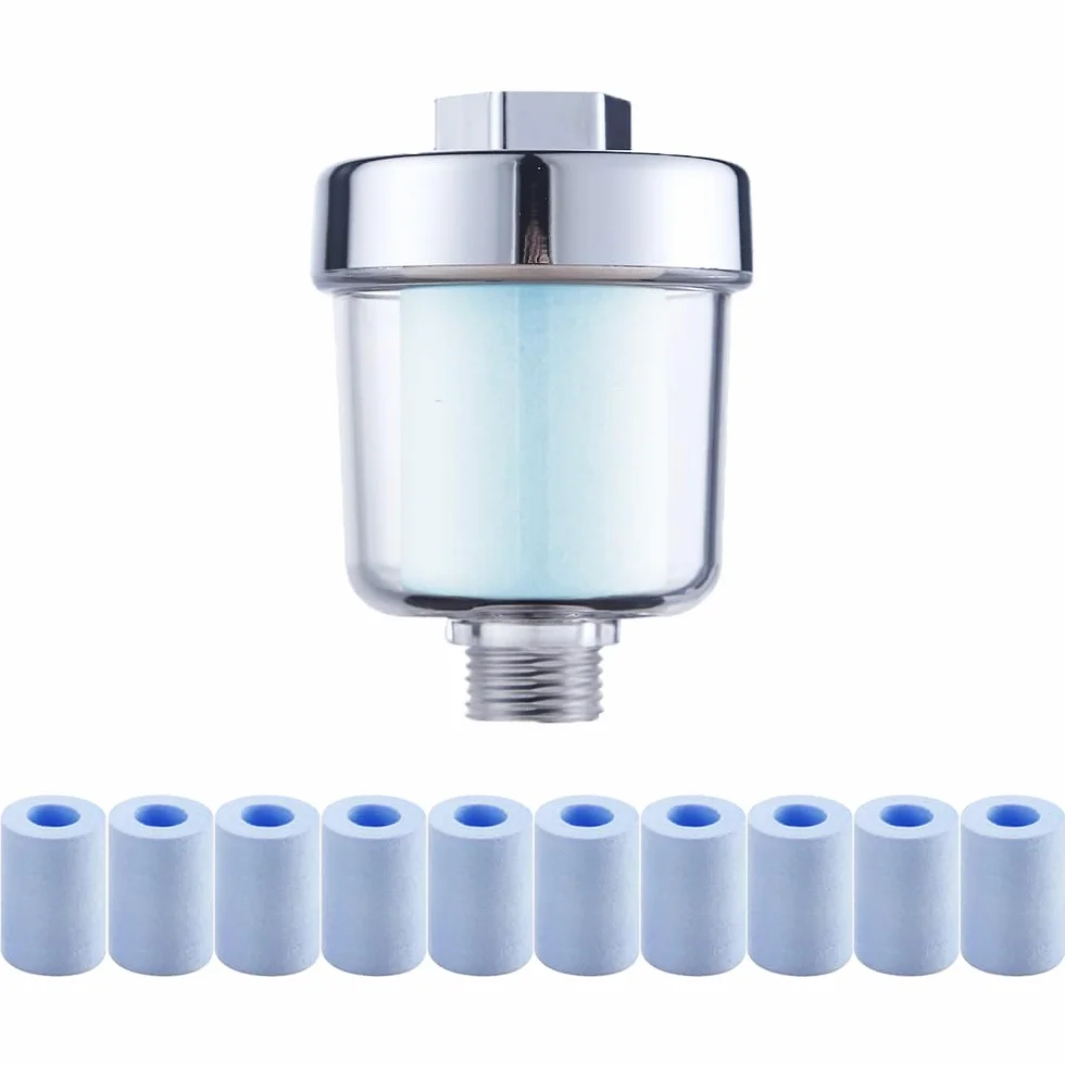 Filtro doccia con 10 sostituire l'elemento filtro,Filtro anticalcare doccia,può Filtrare Efficacemente le Impurità Nell'acqua,per rubinetti o doccia