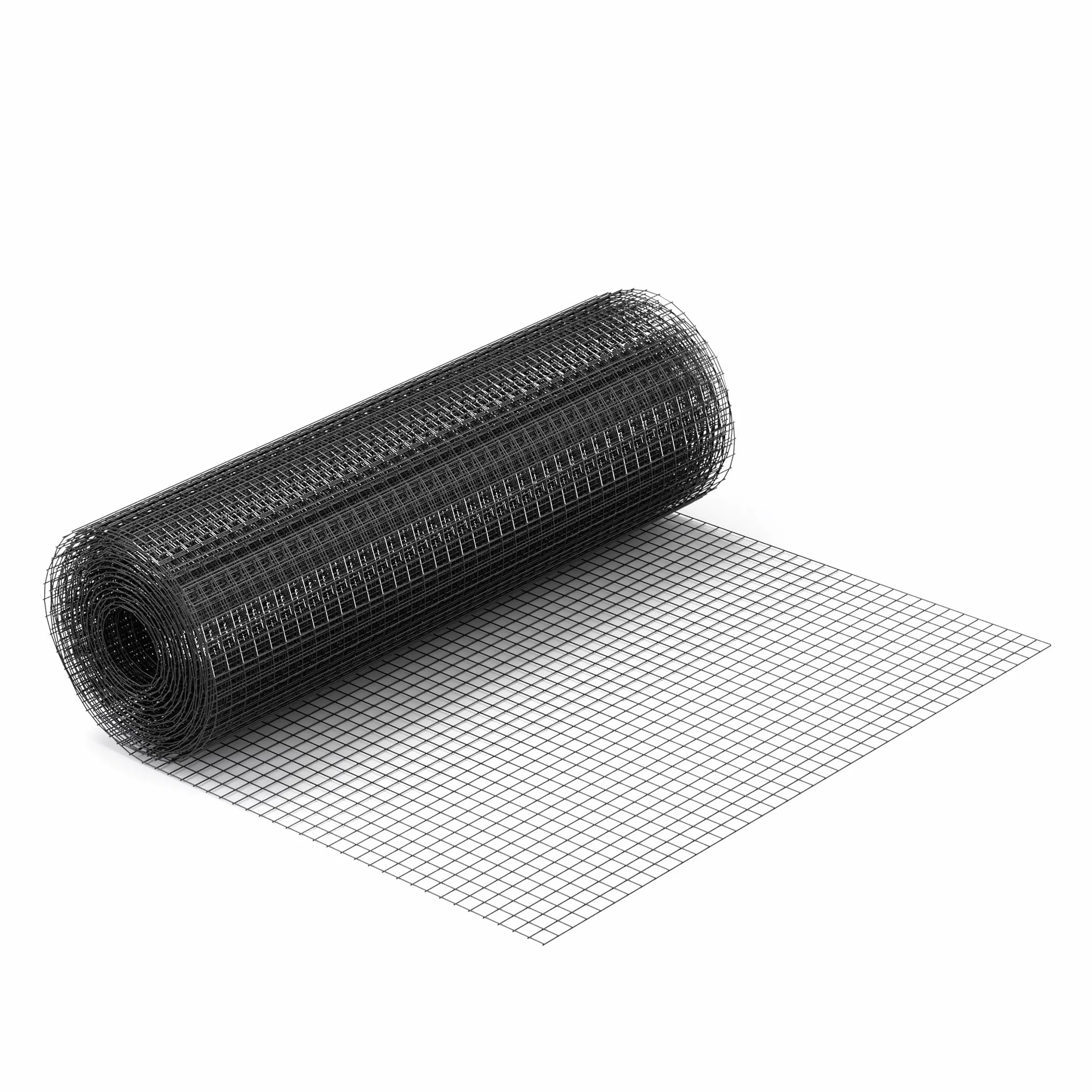 Rete per voliere metallica quadrata in acciaio zincato 25x25mm 100cmx5m nero