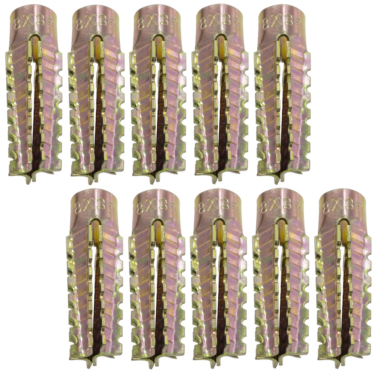 AERZETIX - C67713-10x Tasselli a espansione in metallo - М8x38mm - per fissaggio in calcestruzzo, cemento cellulare, piastrelle, cartongesso