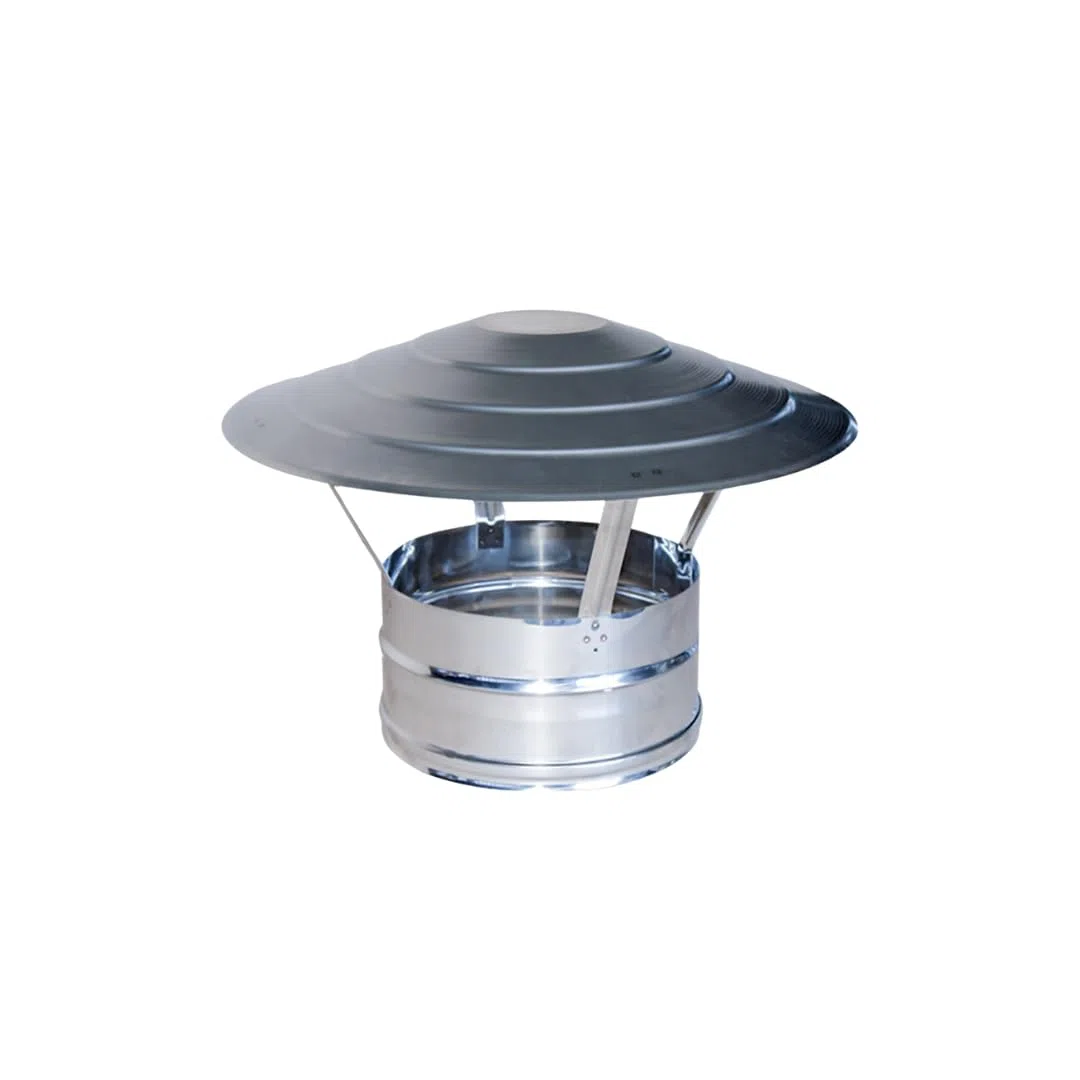 Cappello Cinese in Acciaio Inox AISI 304 BA SP. 5/10 - per Camini – Versione Femmina (Ø160 mm)