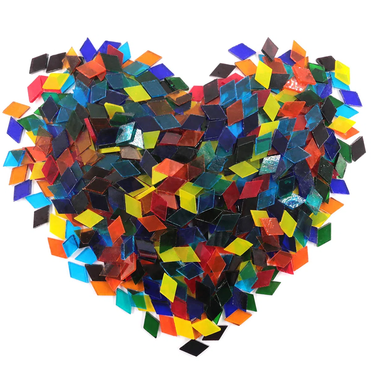 Hilitchi 1 libbra trasparente a forma di rombo in vetro mosaico piastrelle per artigianato colorato pezzi di vetro colorato mosaico progetti fornitura