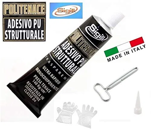 COLLA ADESIVO STRUTTURALE POLIURETANICO TRASPARENTE POLITENACE 60ml " SIGILL" MADE IN ITALY