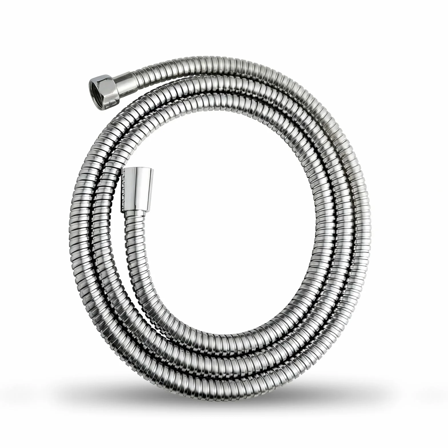 OFFO Tubo Flessibile Doccia 2,5 metri,Tubo Doccia in Acciaio Inox Anti-Torsione e Anti-Piega, Antigoccia, Universale G1/2" Ricambio, Cromo/Argento