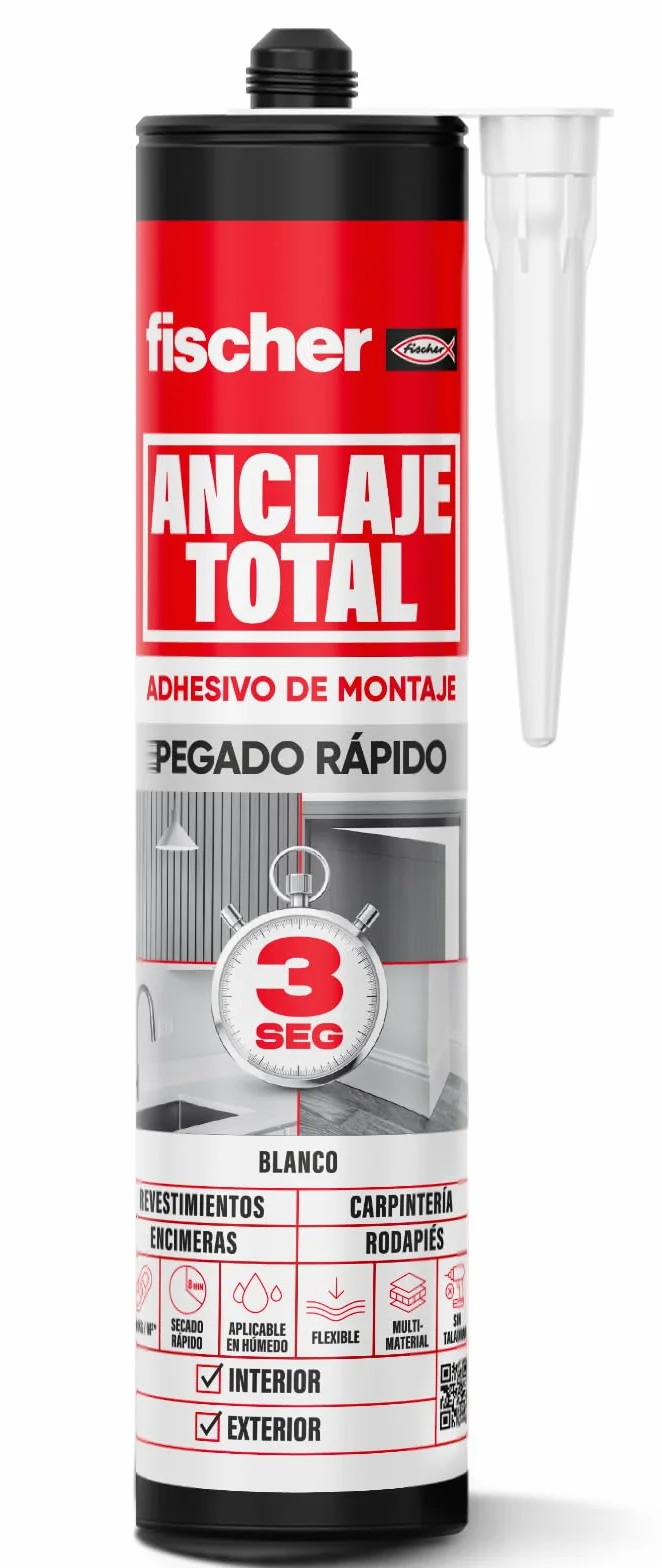 fischer colla forte multimateriale adesivo di montaggio rapido 3 secondi 600 kg/m² 290 ml bianco