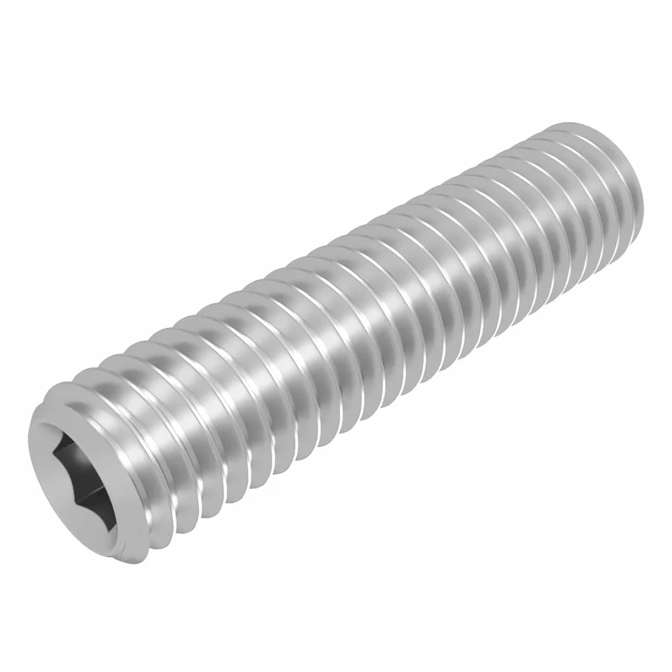 SECCARO Perni filettati con taglio ad anello, M6 x 25 mm, in acciaio inox V2A VA A2, DIN 916/ISO 4029, esagonali, 20 pezzi