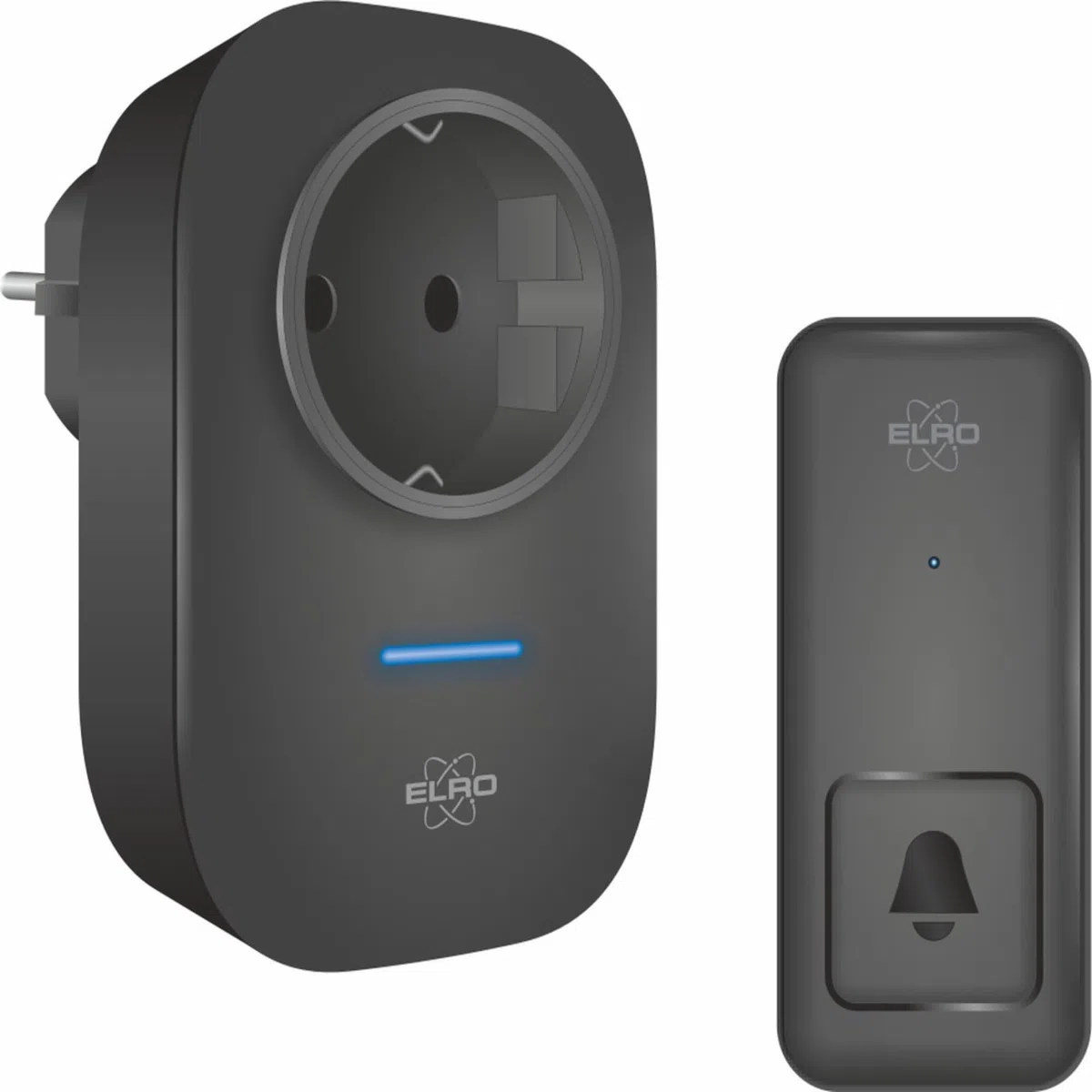 ELRO DB4000 Set di campanello cinetico wireless – con ricevitore plug-in dotato di presa di corrente – Non richiede batterie