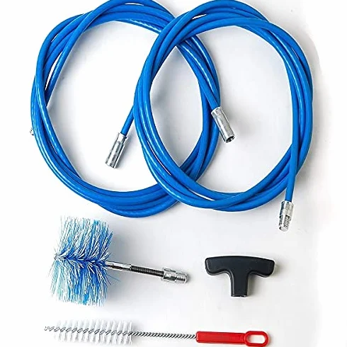 Kit 6 mt metri pulizia canna fumaria tubi pellet dn 80 professionale scovolo snodato