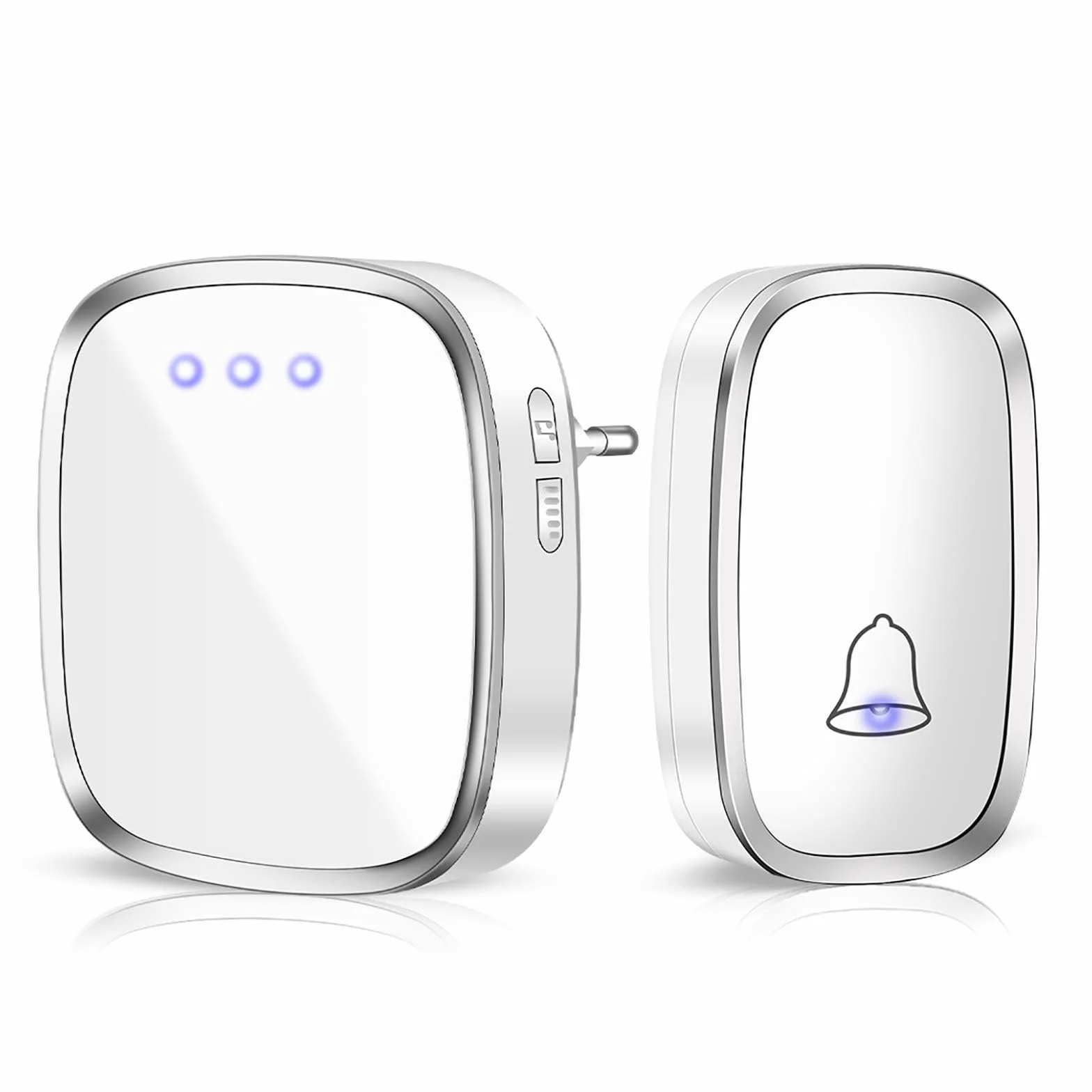 Hospaop Campanello senza fili per porta a 300 metri di portata, campanello senza fili impermeabile con LED Flash 36 suonerie 4 livelli di volume per casa, ufficio, Magas