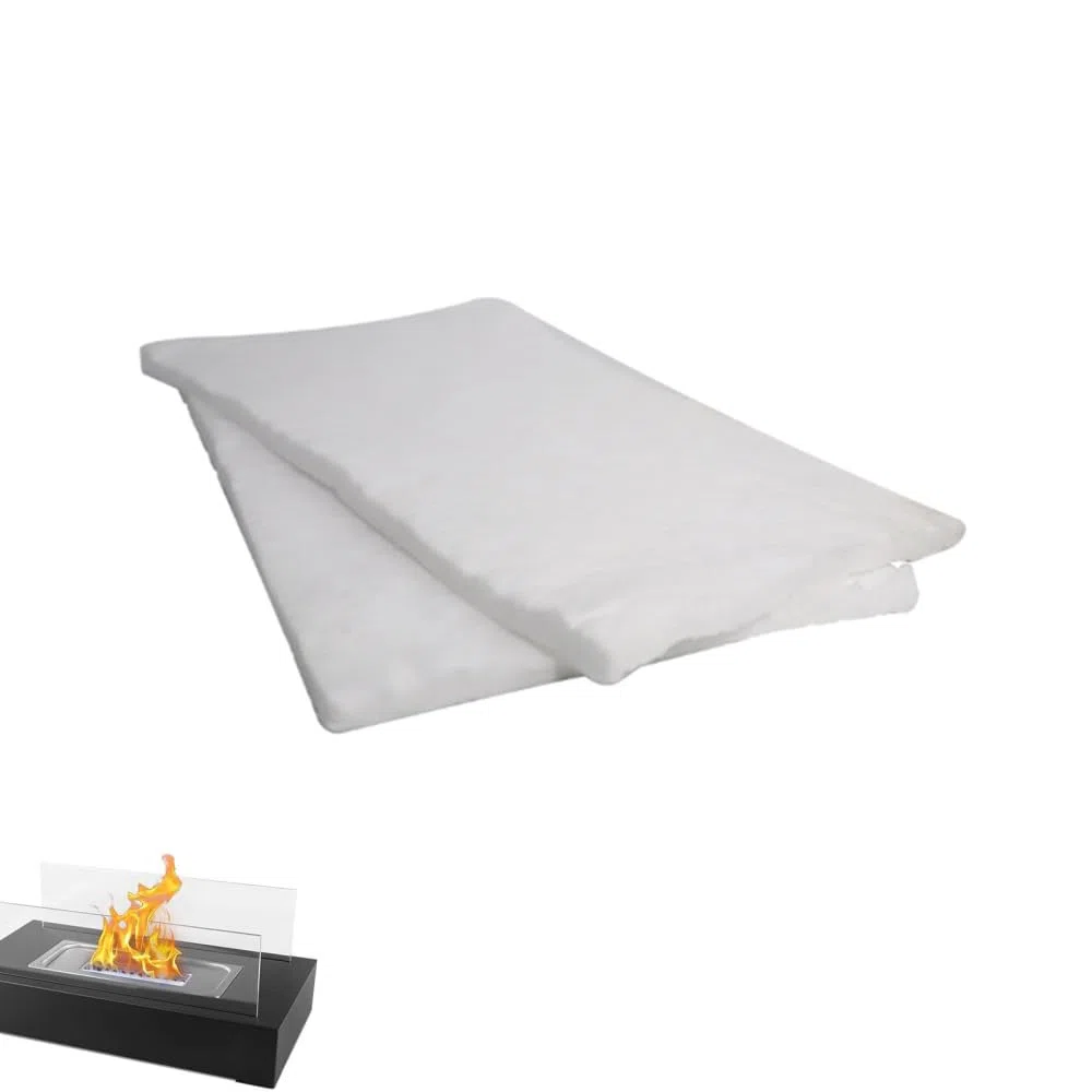 2 Pezzi Lana di Ceramica per Camino Etanolo, 300 × 200 x 50 mm Accessori per Biocamino, Caminetto Spugna da Tavolo per Bruciatore a Bioetanolo