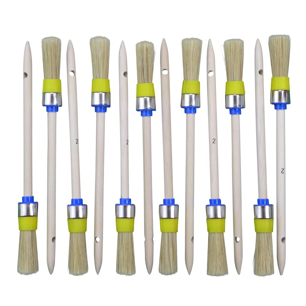 ROTIX-93621 - Set di 12 pennelli ad anello, Ø 20 mm, misura 2, con setole chiare