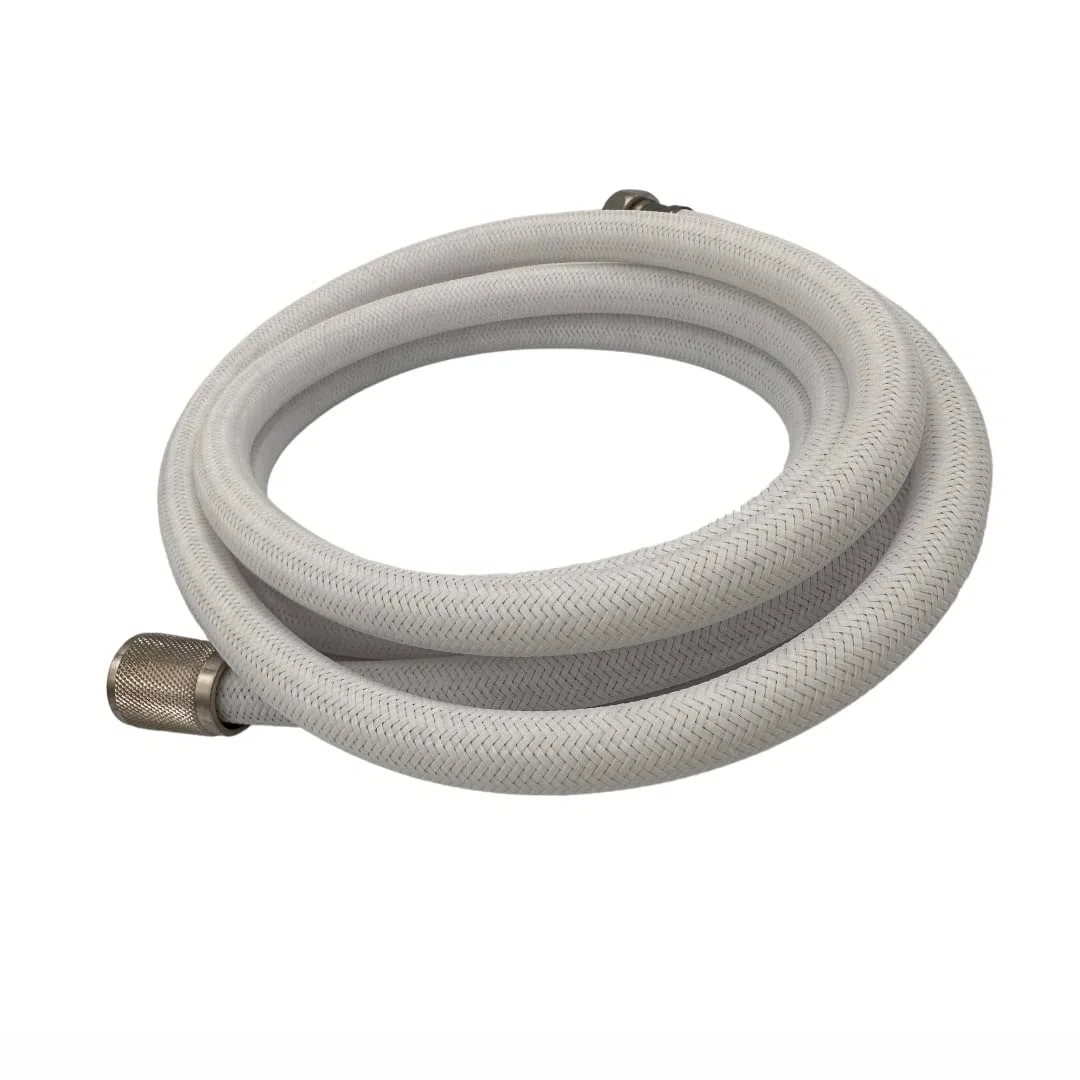 Tubo Flessibile Retinato in Nylon Colore Bianco Lunghezza da 2,5 o 4 Metri per Doccetta Doccia per Barca Caravan Yacht Camper Made in Italy
