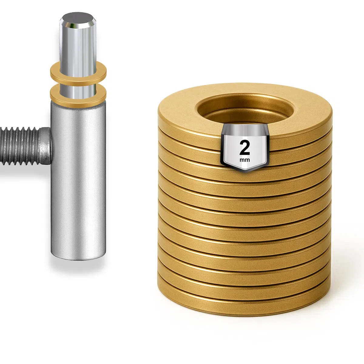 Anelli – 20 pezzi – Prodotto in Germania – Rondelle per porte di camera in ottone (Acciaio con finitura in ottone)