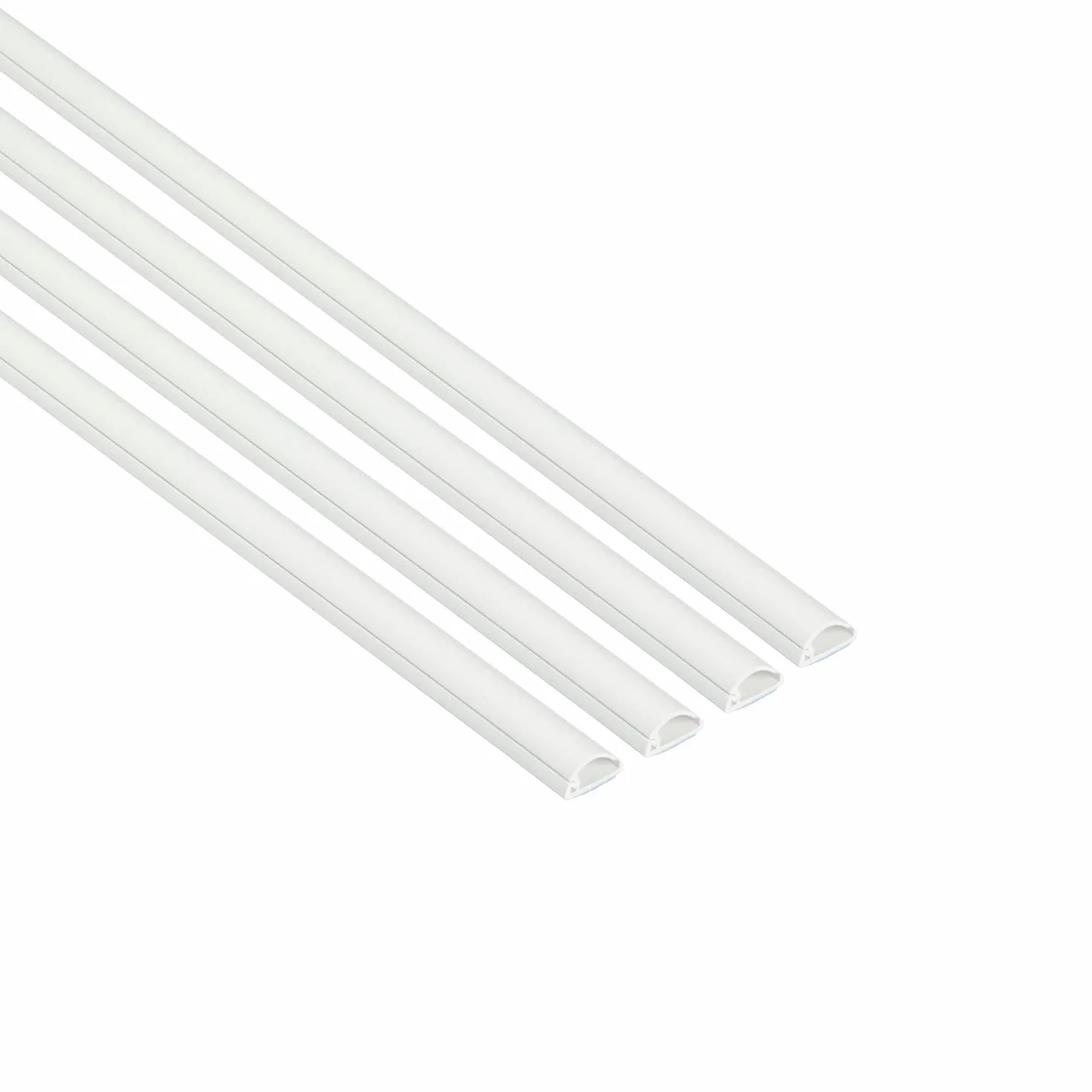 D-Line, Micro Canal Portacables de 4 Metros de, Cubierta de Cable Autoadhesiva, Solución de Gestión de Cables - 16mm (Anch.) x 8mm (Alt.) – 4 Piezas de 1 Metro (Multipack de 4 Metros) – Blanco