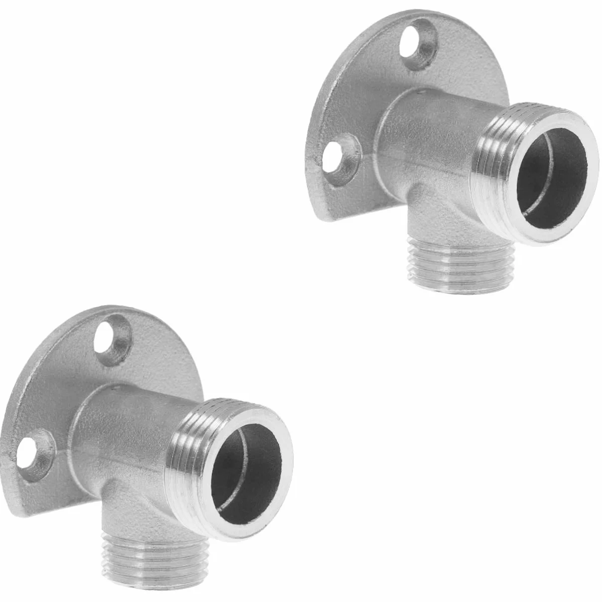 DOITOOL 2 pezzi Raccordo a parete Miscelatore - Supporto Fissaggio rubinetto doccia - Adattatore Applique a gomito G1/2 a G3/4 INOX doppio fissaggio - per installazione tubo apparente bagno