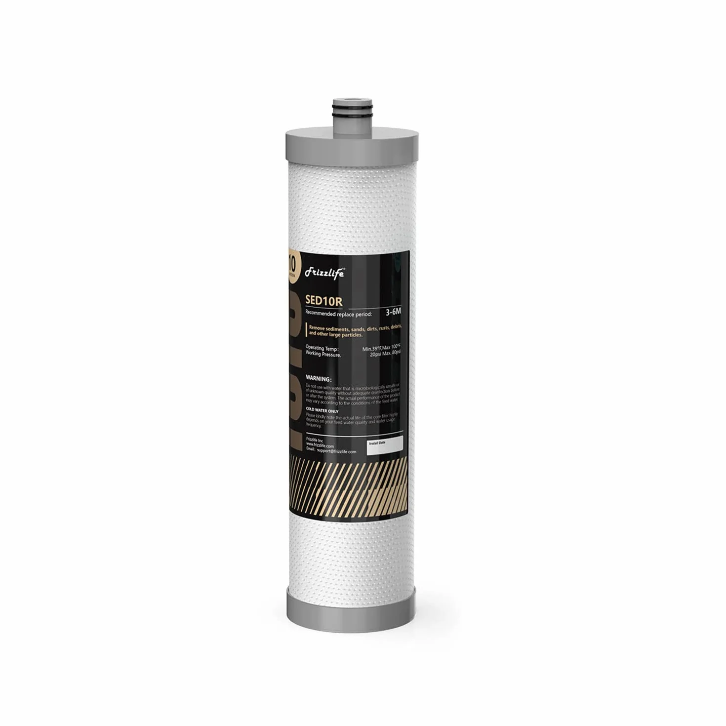 Frizzlife SED10R (1st Stadio) cartuccia filtro di ricambio per DW10, TW10, DW10F, TW10F sotto lavello filtri acqua