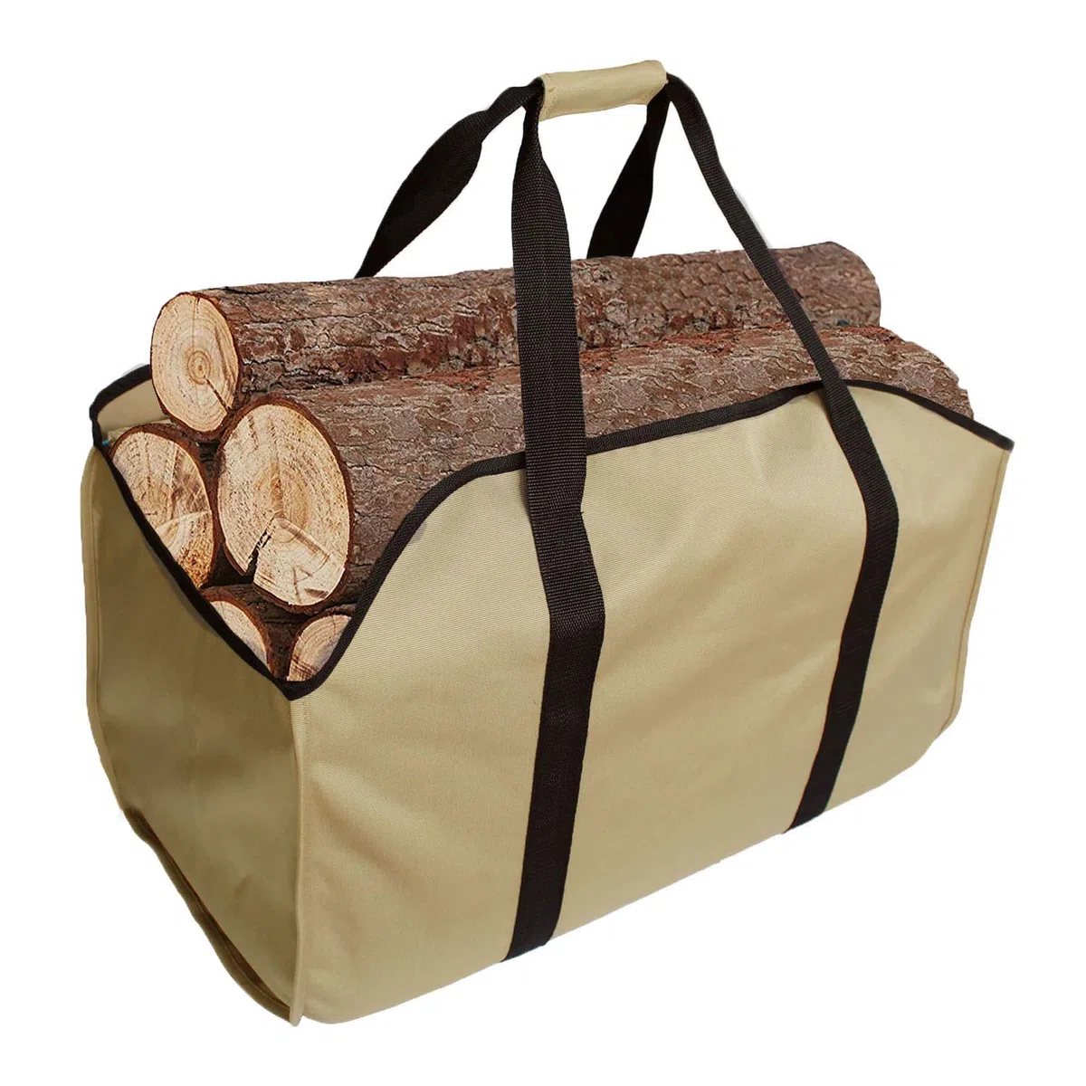 Borsa Porta Legna Da Ardere Di Alta Qualità, Extra Large, Resistente, Ideale per Camini, Stufe, Tronchi, Campeggio, Spiagge, Paesaggistica - Darkkaki, Compatto