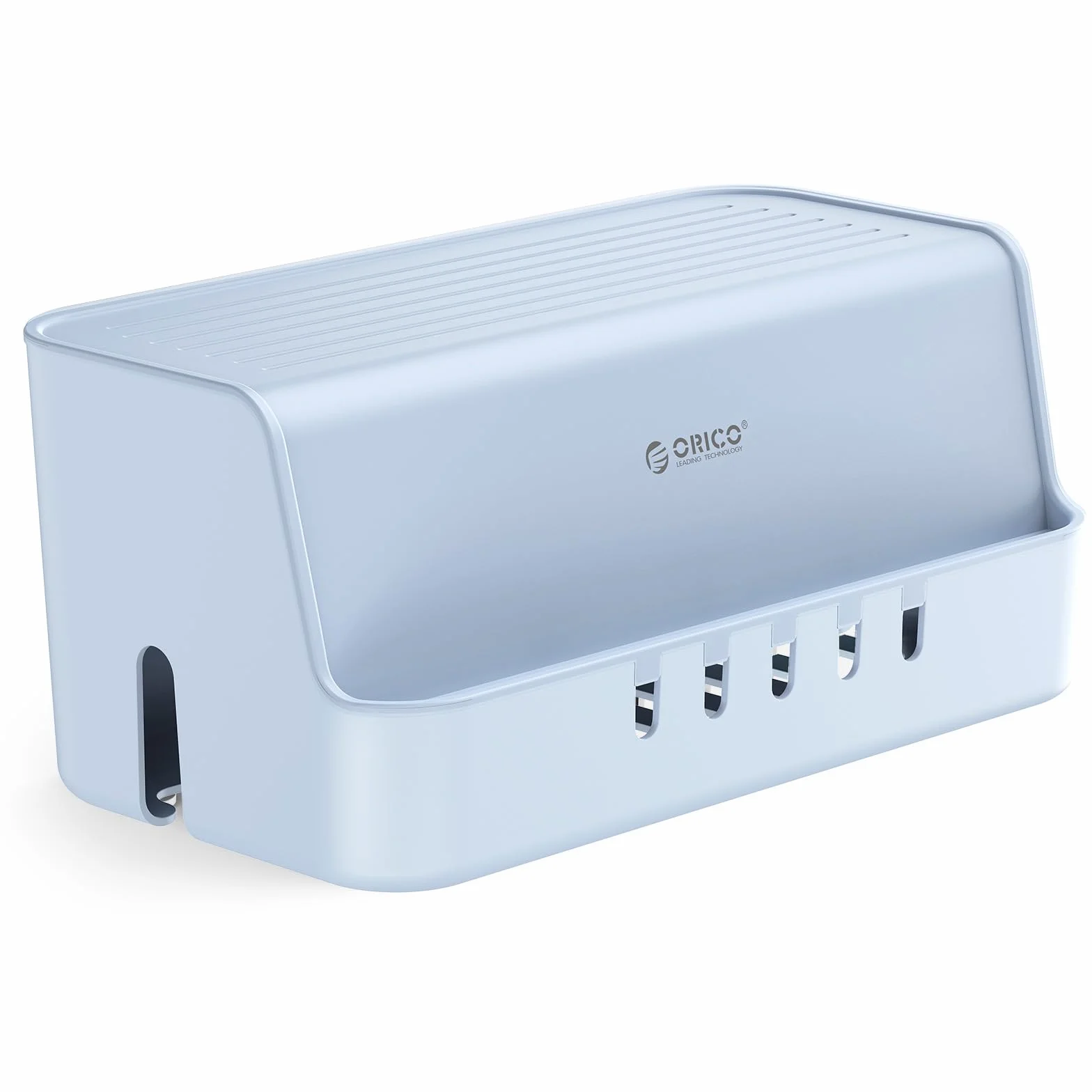 ORICO Scatola Multipresa Grande con Coperchio, Box Gestione Cavi per Nascondere Cavi e Ciabatte Elettriche, Organizer Antipolvere per Scrivania e Casa, 310x155x137mm, Azzurro