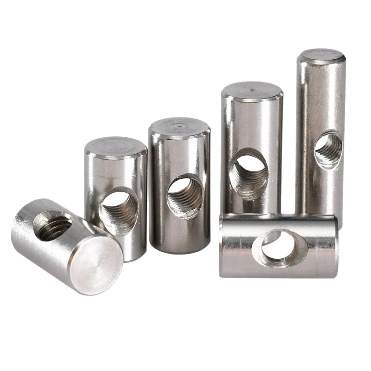 Bulloni a barilotto in acciaio inossidabile M4-M6 304, perno cilindrico, tassello con foro trasversale, dado incorporato for accessori for mobili in legno(M6x25 (3Pcs))