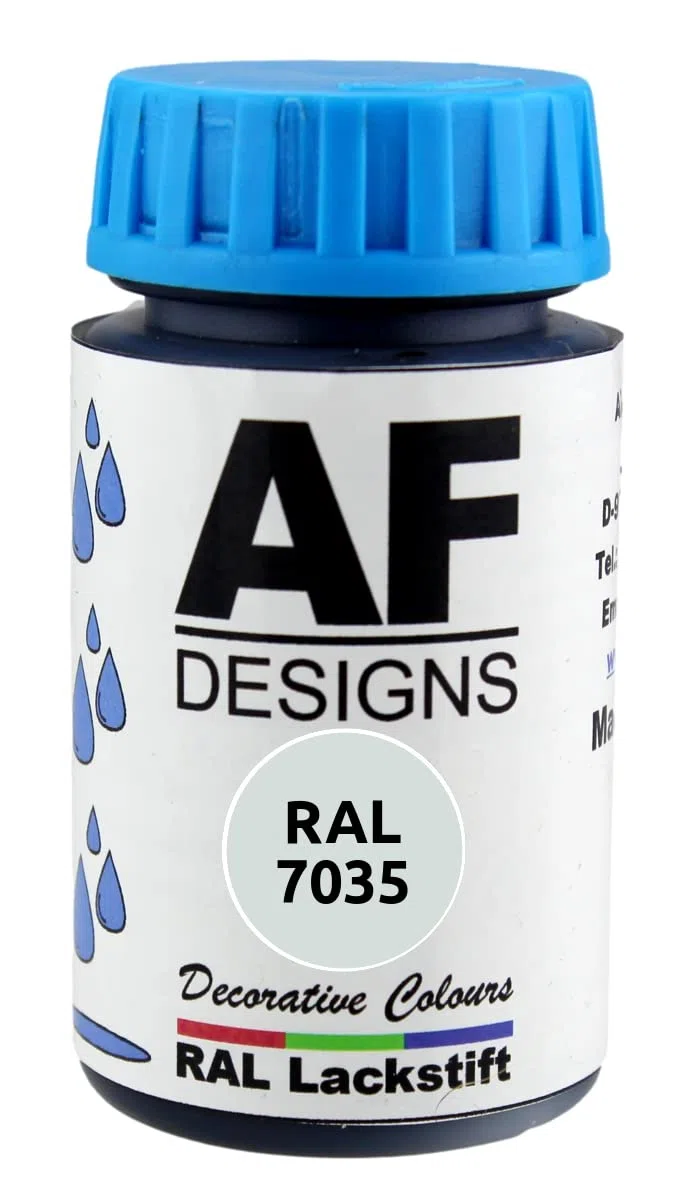 Alex Flittner Designs Vernice per ritocchi RAL 7035 Grigio chiaro satinato 50 ml per mobili in legno e metallo da bagno