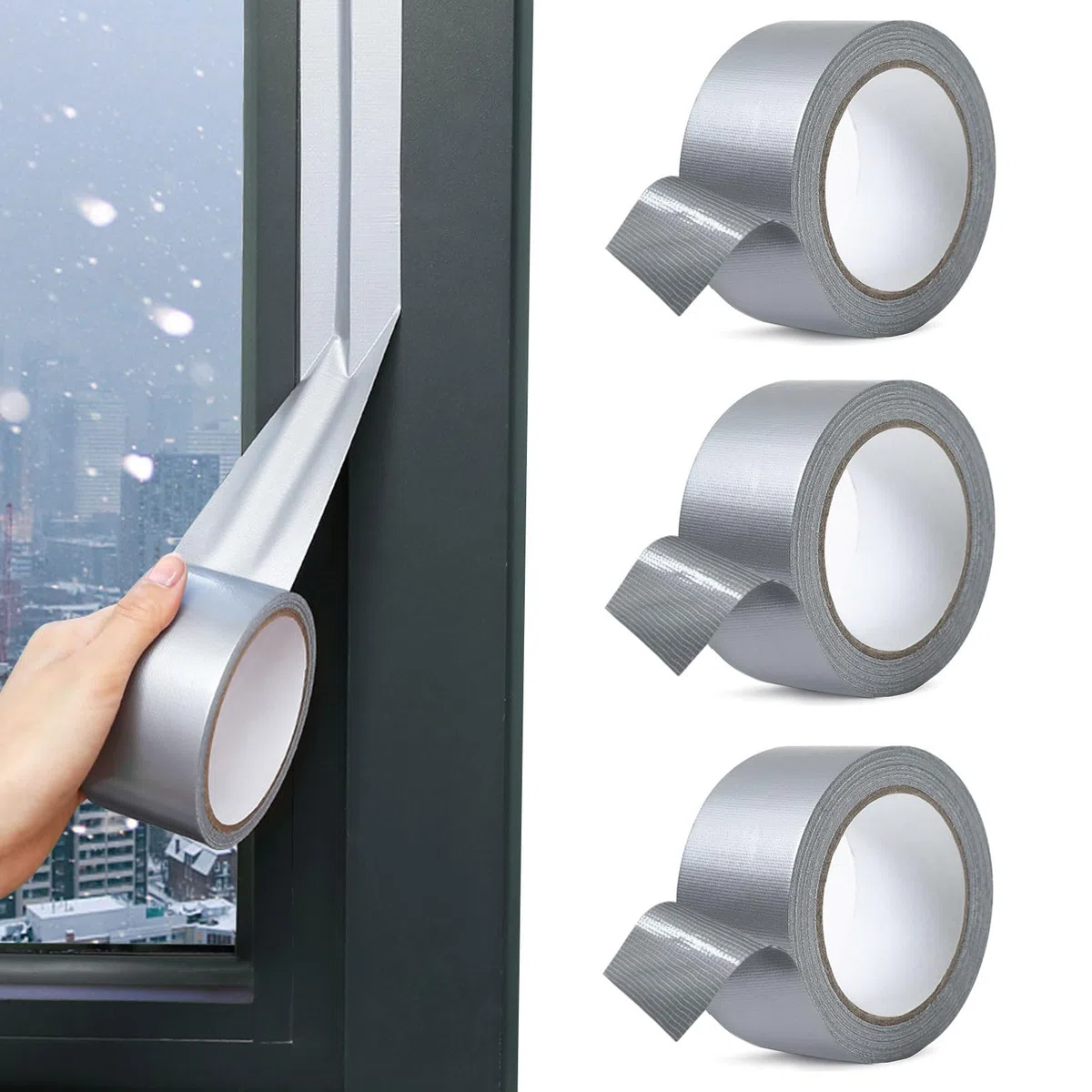 3 rotoli di nastro adesivo barriera al vapore, (W) 5 cm x (L) 20 m, nastro adesivo per freno a vapore rimovibile, nastro sottostensione, resistente al vento e all'umidità, per sigillare
