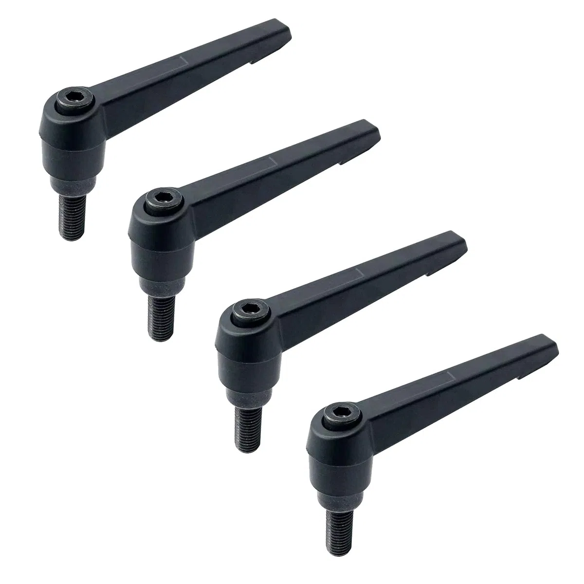 4 manopole a morsetto regolabili per macchina M6, con filettatura esterna, manico regolabile per macchine utensili, saldatrici (M6 x 50 mm)