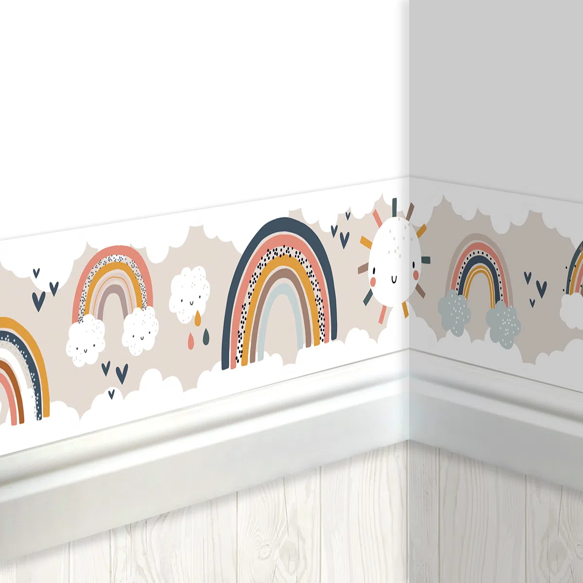Papierdrachen Bordo per bambini e bambine - Arcobaleno | Decorazione murale per la camera dei bambini - Set 6