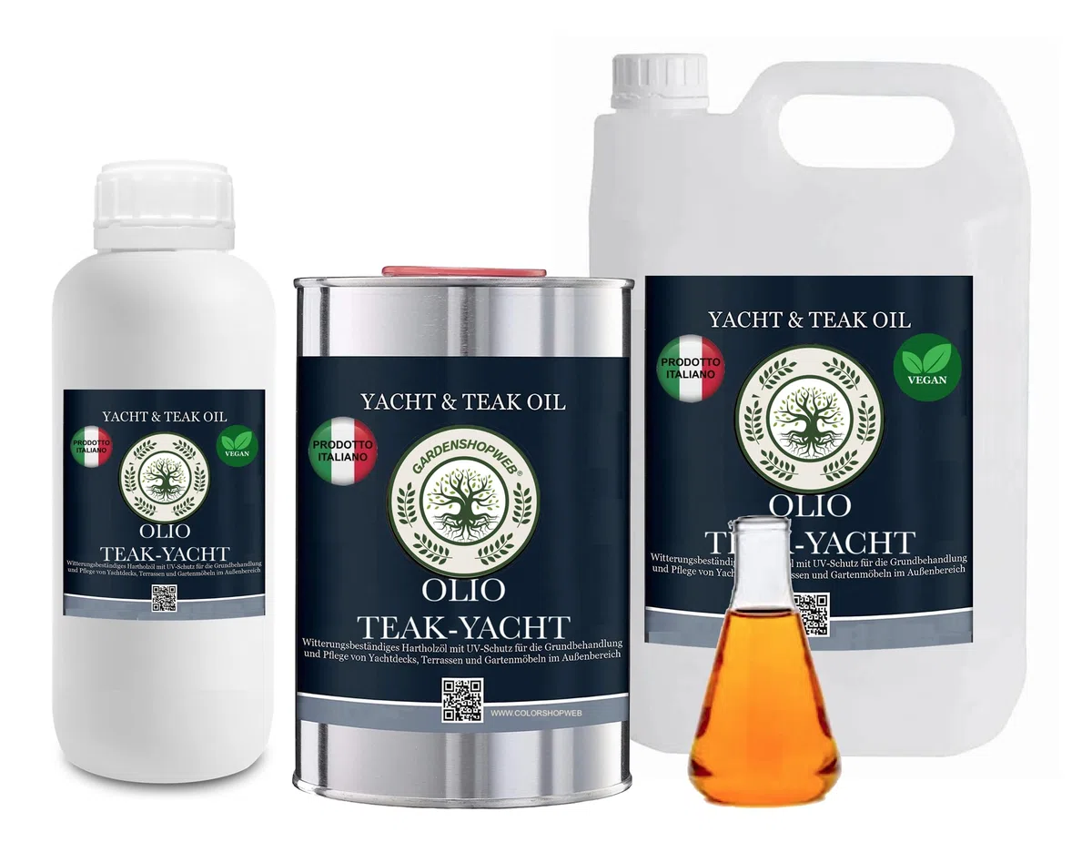 OLIO TEAK NATURAL GSW, protezione UV di mobili e pavimenti pietra naturale e BARCHE E YACHT, incolore - naturale (1000 ml)
