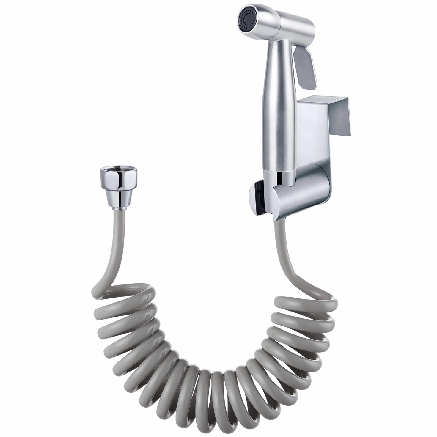 Spruzzatore portatile per bidet con gancio per serbatoio dell'acqua e tubo flessibile telescopico in ABS da 150 cm, per la pulizia del pannolino del bagno, bagno per animali domestici, guardaroba,