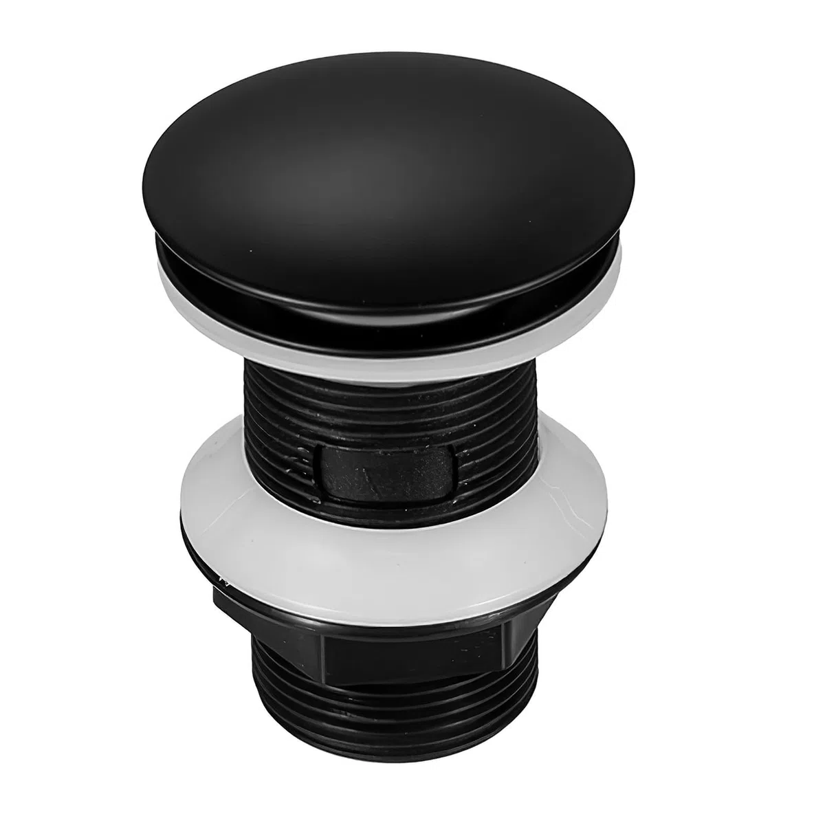 Piletta Lavabo Bagno Senza Troppopieno, Piletta Click Clack, Piletta Lavabo per Lavello e Lavabo (Nero Opaco)