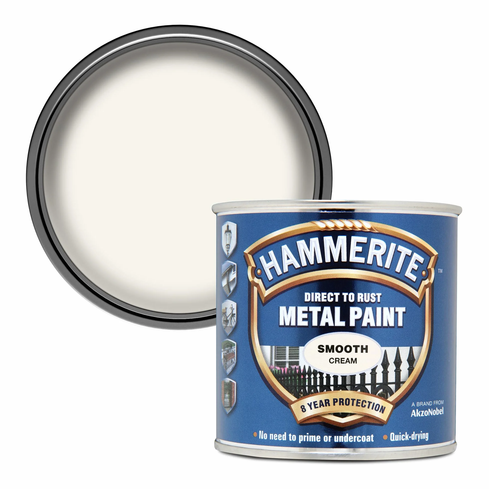 Hammerite Ici 5122058 HM 250 ml Vernice Liscia Metallo – Crema