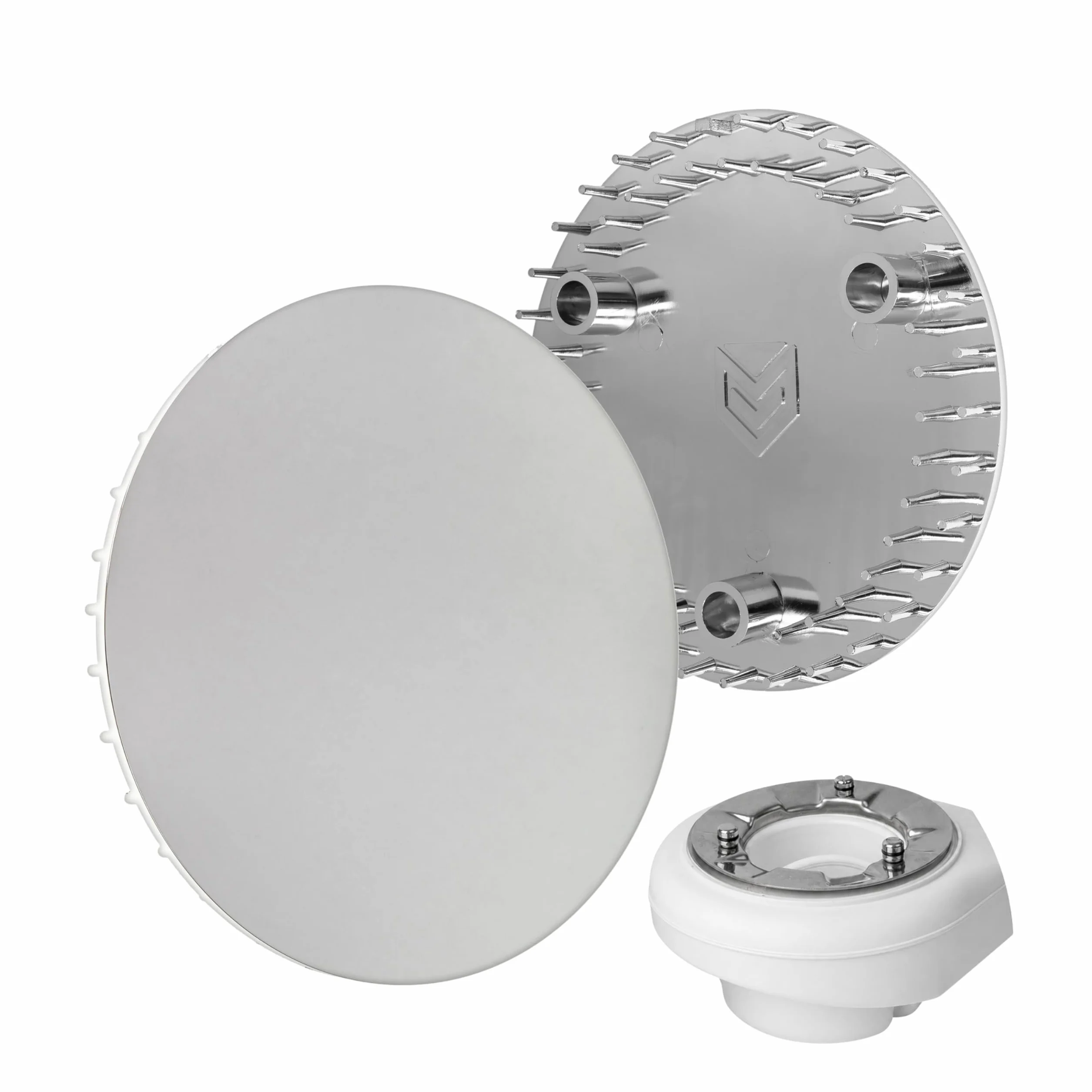 Coperchio per scarico doccia, Ø 115 mm, compatibile con il set di scarico Viega Tempoplex a partire dal modello 2006, adatto al modello 6964.0, per foro di scarico Ø 90 mm, ABS ASA cromato