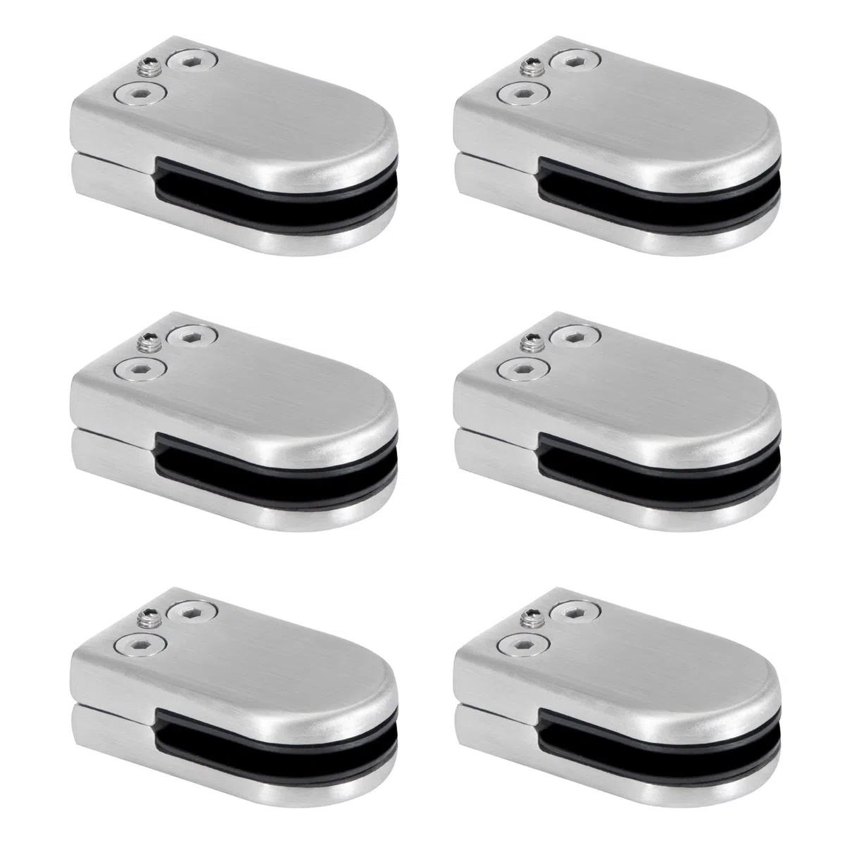 Morsetto di Vetro 6-8mm Clip di Vetro in Acciaio Inossidabile Supporto Vetro Regolabile Morsetto in Vetro per Ringhiera Balaustra Corrimano della Scala 6 Pezzi