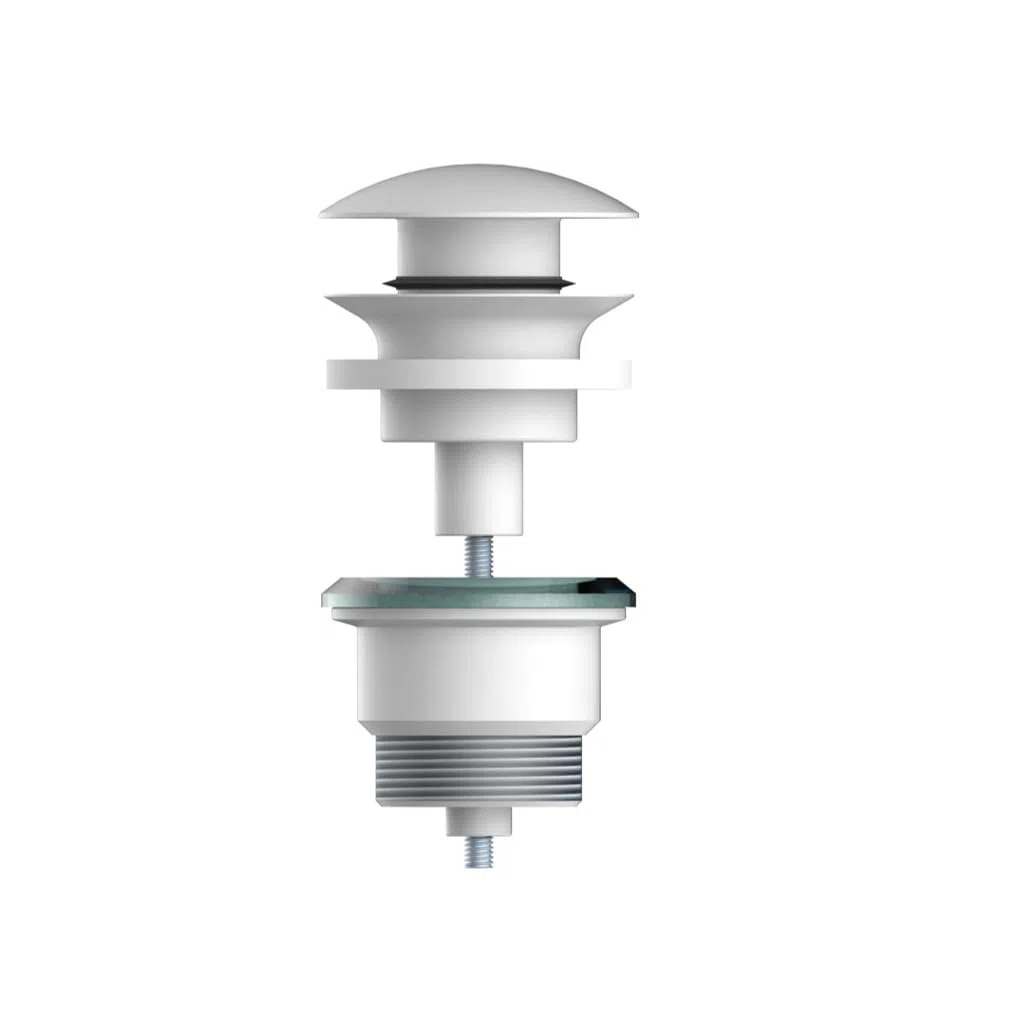 Valvola Clic-Clac universale per lavabo - finitura cromata o bianca - alta durata fino a 200.000 cicli - installazione standard G1¼" (bianco)