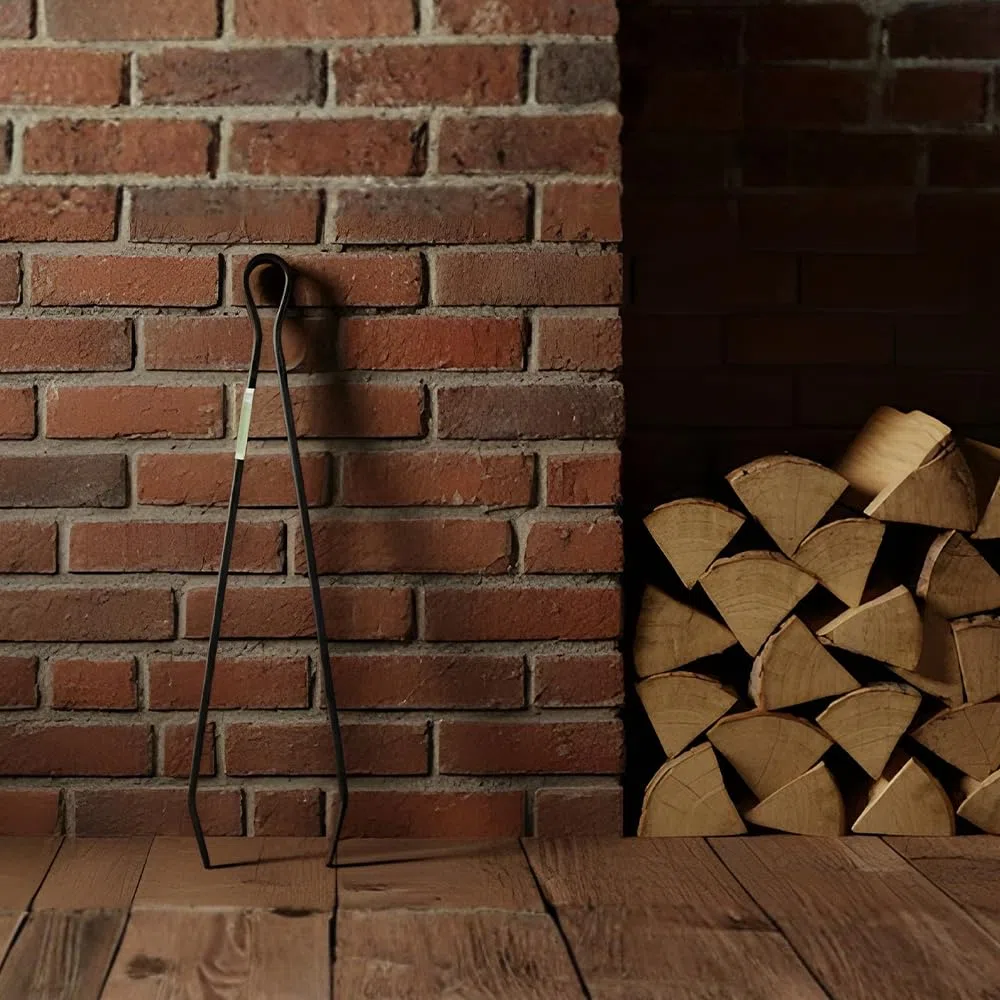 Valoak Molla Per Fuoco – Pinza Camino per Movimentazione Legna | in Ferro Resistente | Altezza 41 cm e Larghezza da 7 a 9 cm | Made in Italy