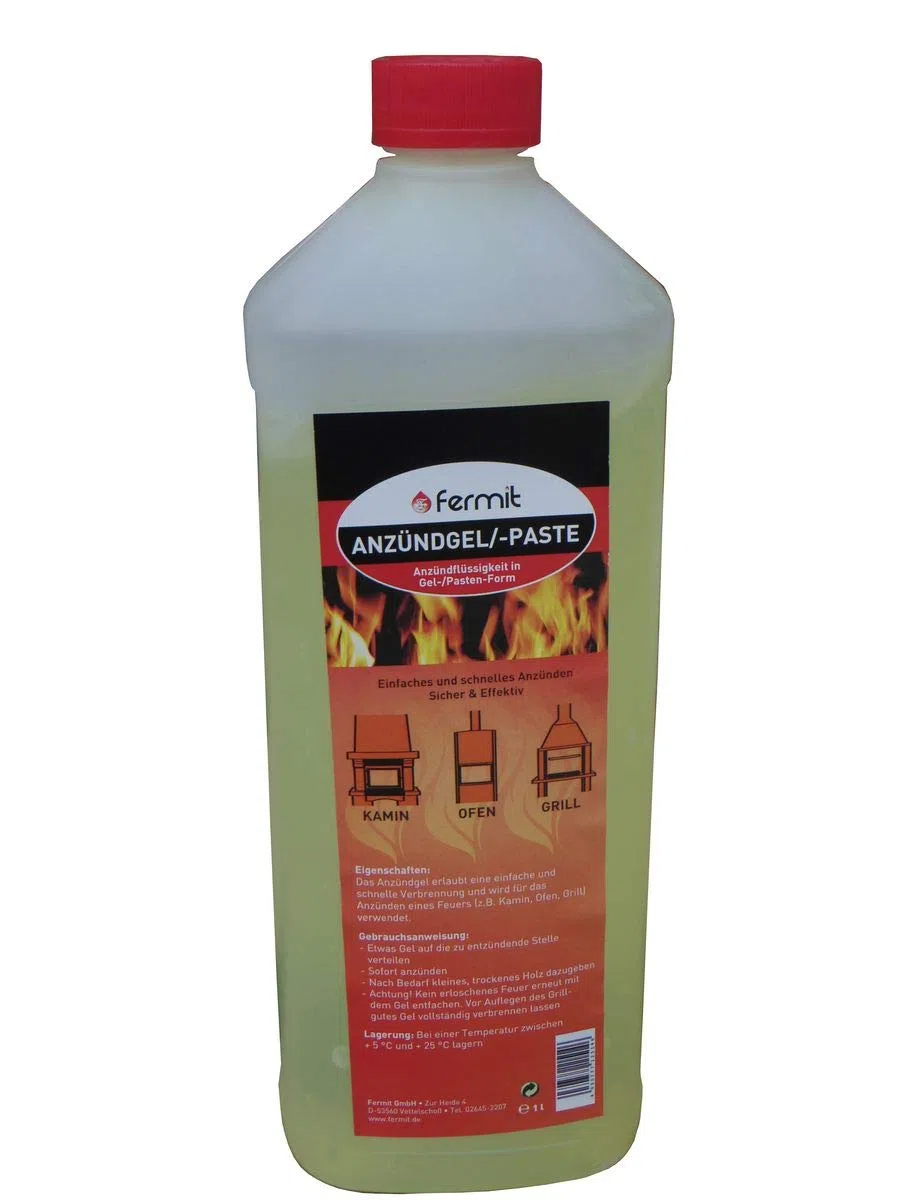Fermit Gel Accendifuoco a base di alcool in gel flacone da 1 litro