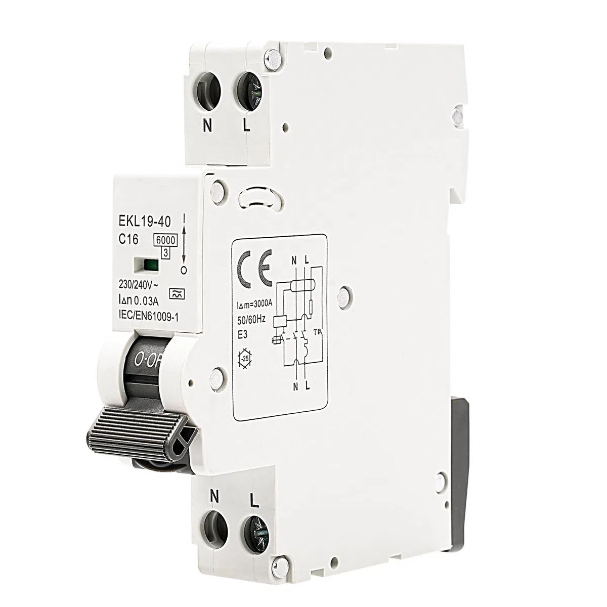 Magnetotermico differenziale 16A 30ma tipo A Salvavita 220V AC 1P+N Interruttore differenziale per uso domestico RCCB con circuito di messa a terra e protezione da cortocircuito.