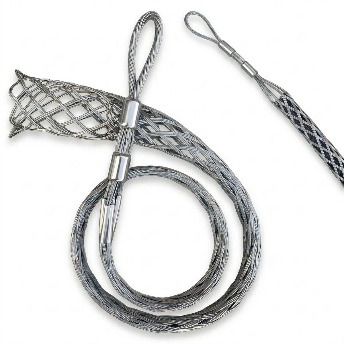 Morsetto tiracavo in acciaio zincato, calza tirante in rete metallica, serracavo flessibile for installazione di linee comunicazione alimentazione 10-160 mm(25-35mm)