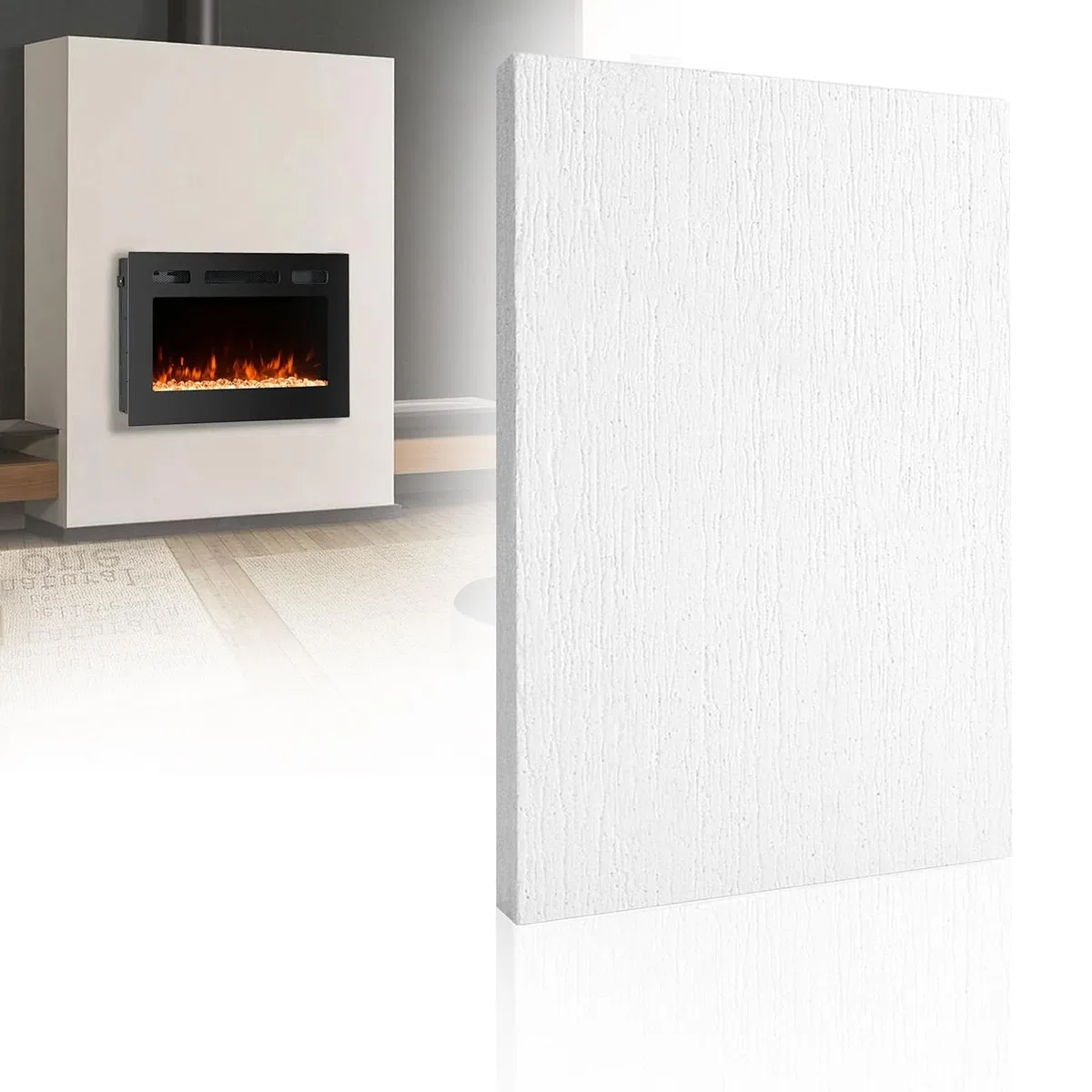 Pannello isolante in fibra ceramica, 30 x 20 cm, Spessore: 1 cm, inorganico, difficile da infiammare, resistente al calore, fino a 1500 °C - Isolamento ad alta temperatura - Pannello in fibra ceramica