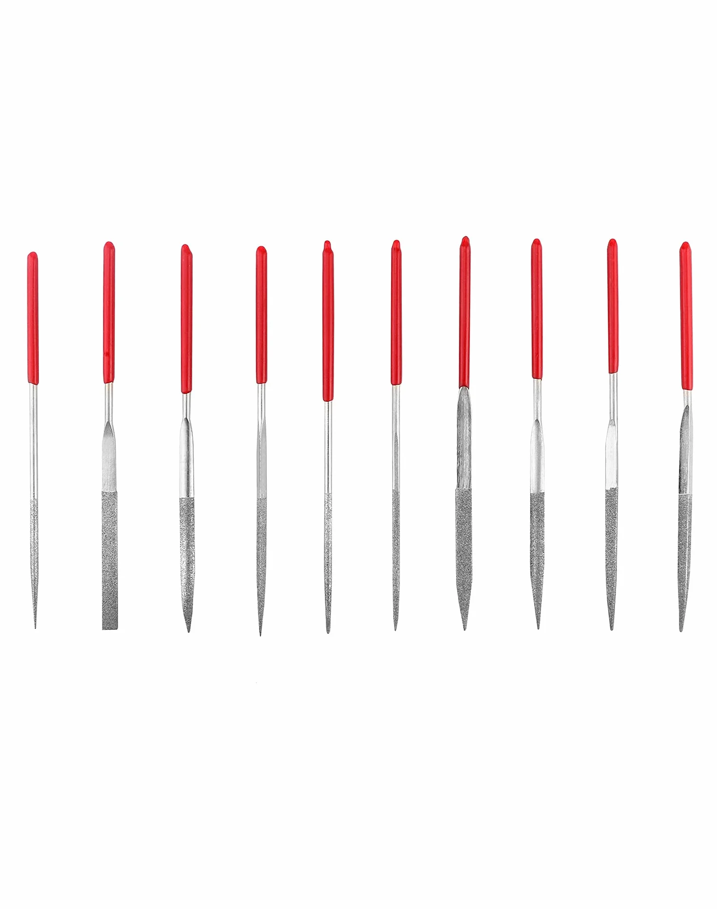 QWORK® Set di 10 Lime Diamantate, 3 mm x 140 mm Mini Diamond Files per Metallo Morbido, Pietra e Plastica