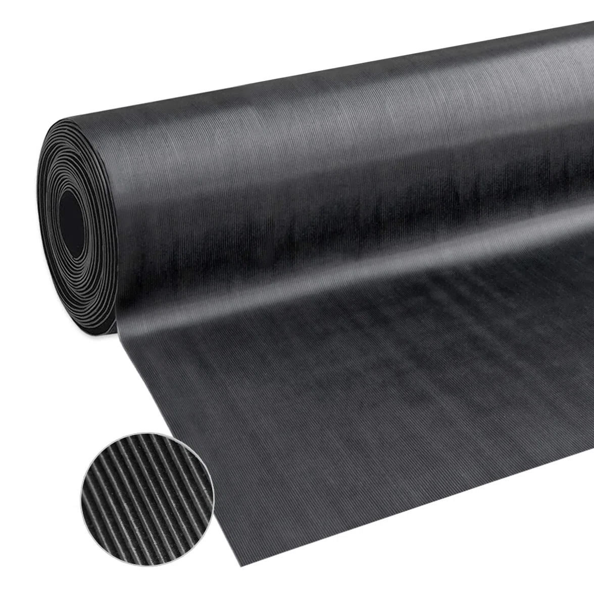 Tappeto Zerbino Gomma Antiurto Isolante Antiscivolo Copri Pavimento Al Metro H100 Cm Su Misura Mod.ZERBINO RIGATO GOMMA