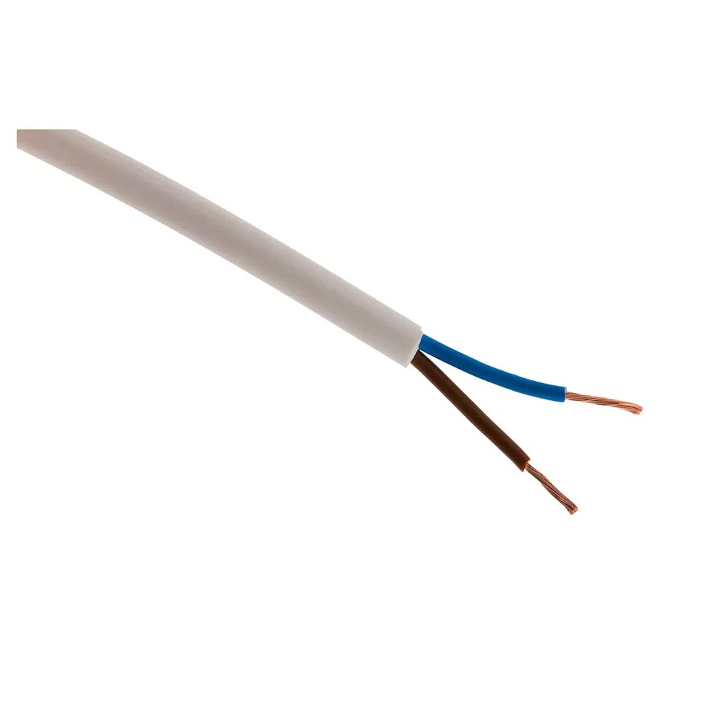 Zenitech - Cavo di Alimentazione Elettrica H05VV-F 2x1,5mm² Flessibile - Cavo Domestico Ideale per Elettrodomestici - Resistente alle Abrasioni - Bianco - 25m