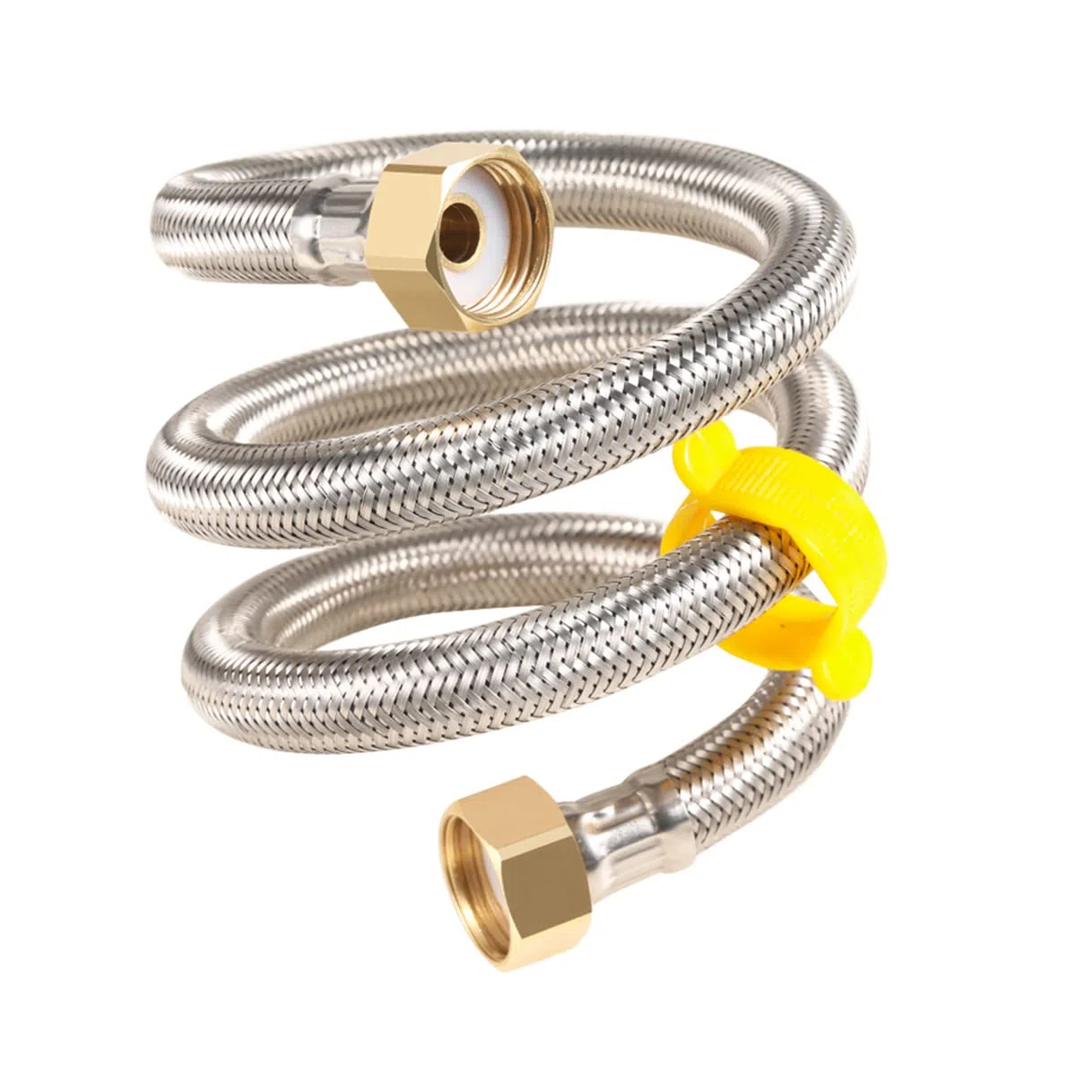 Qrity 2 Pezzi G 1/2" x G 1/2" Tubo Flessibile Intrecciato In Acciaio Inossidabile Tubo Idraulico Dell'acqua Per Bagno Wc Rubinetti Lavello Della Cucina Tubi Di Ingresso Acqua, 40 cm