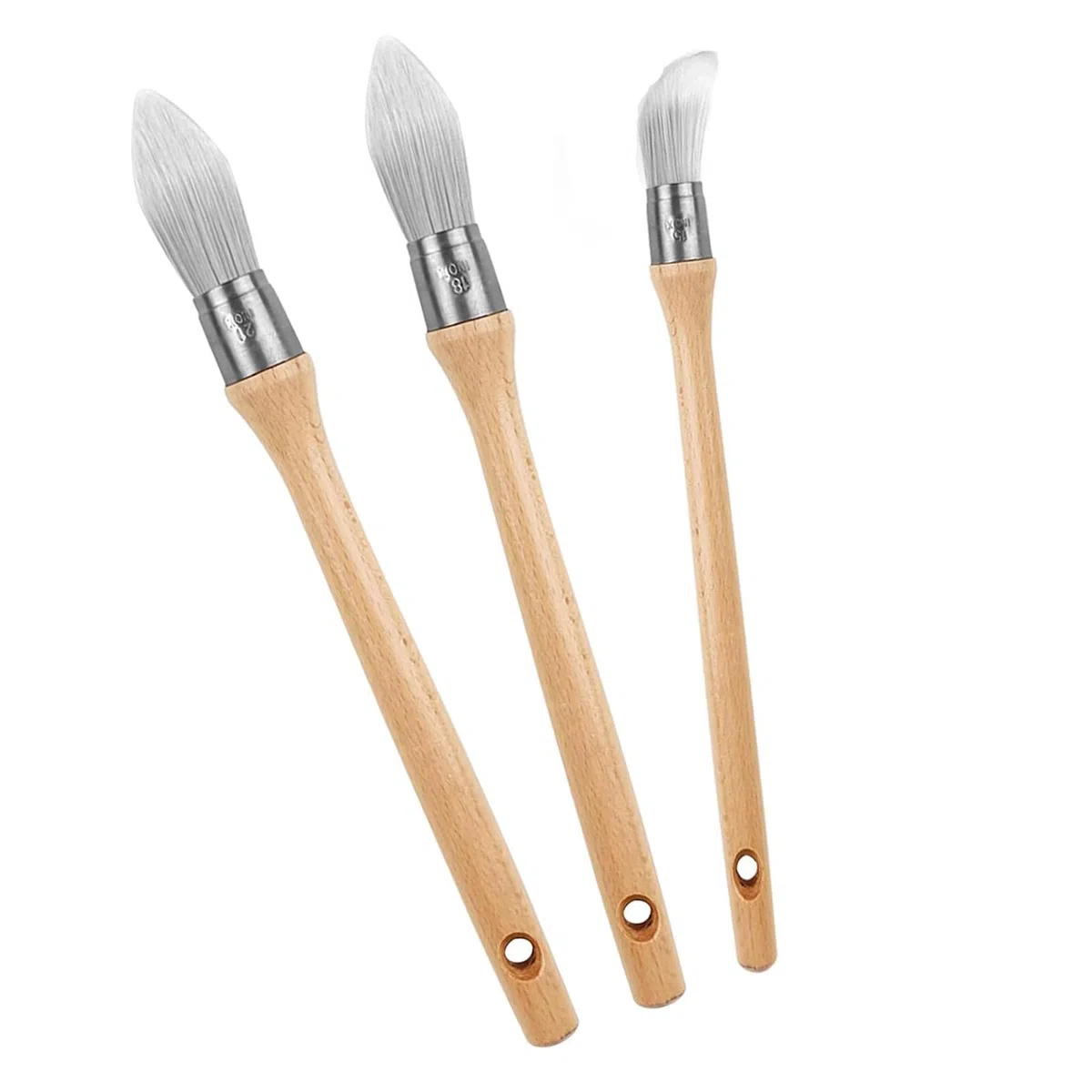 3 Pezzi Pennelli Rotondi Pennello Tondo con Manico Lungo Pennello Strumento Di Pittura per Pittura Ceretta Mobili Smaltatura di Ceramica Home Decor Progetti